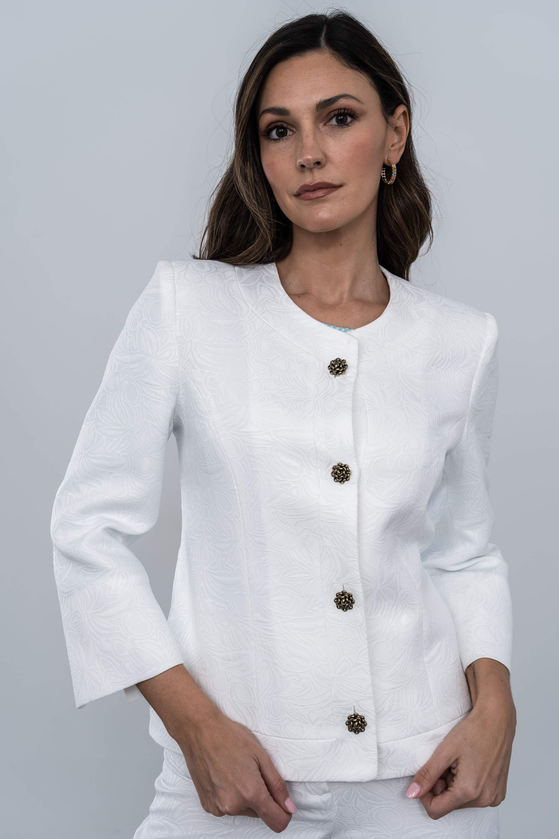 CHAQUETA JACQUARD BOTONES 