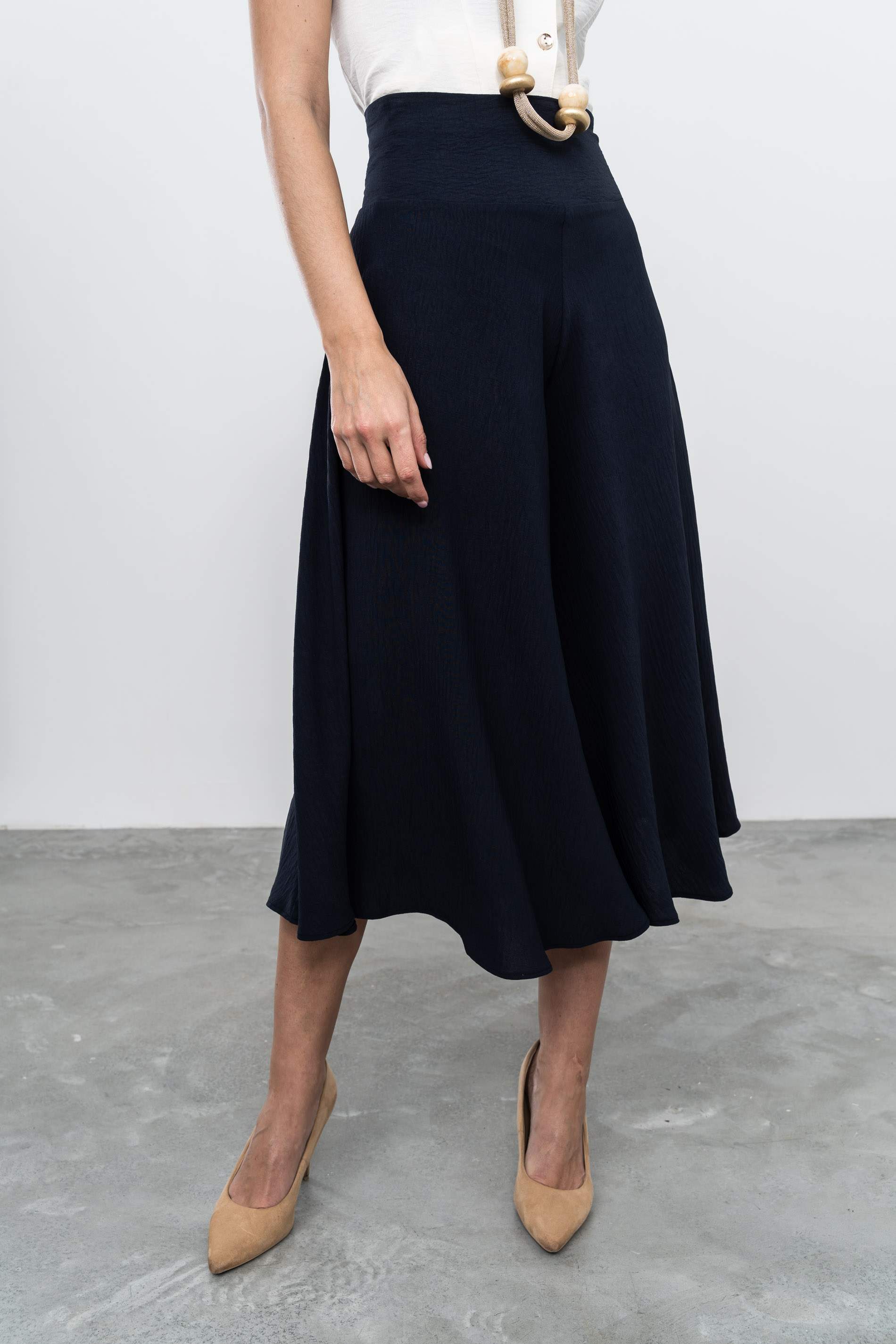 FALDA PANTALÓN TEXTURA MARINO