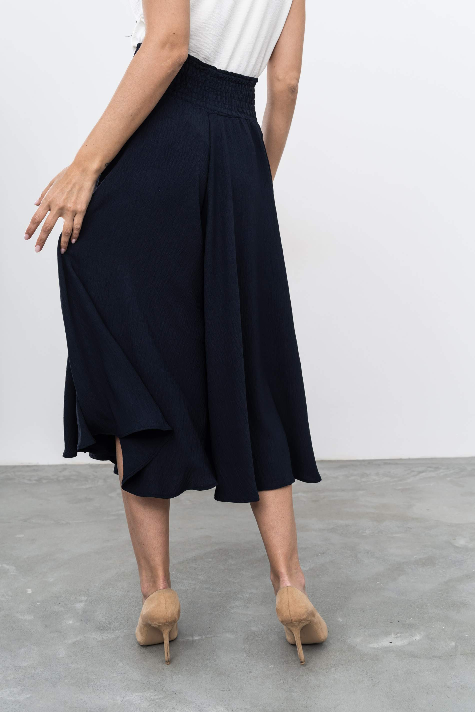 FALDA PANTALÓN TEXTURA MARINO