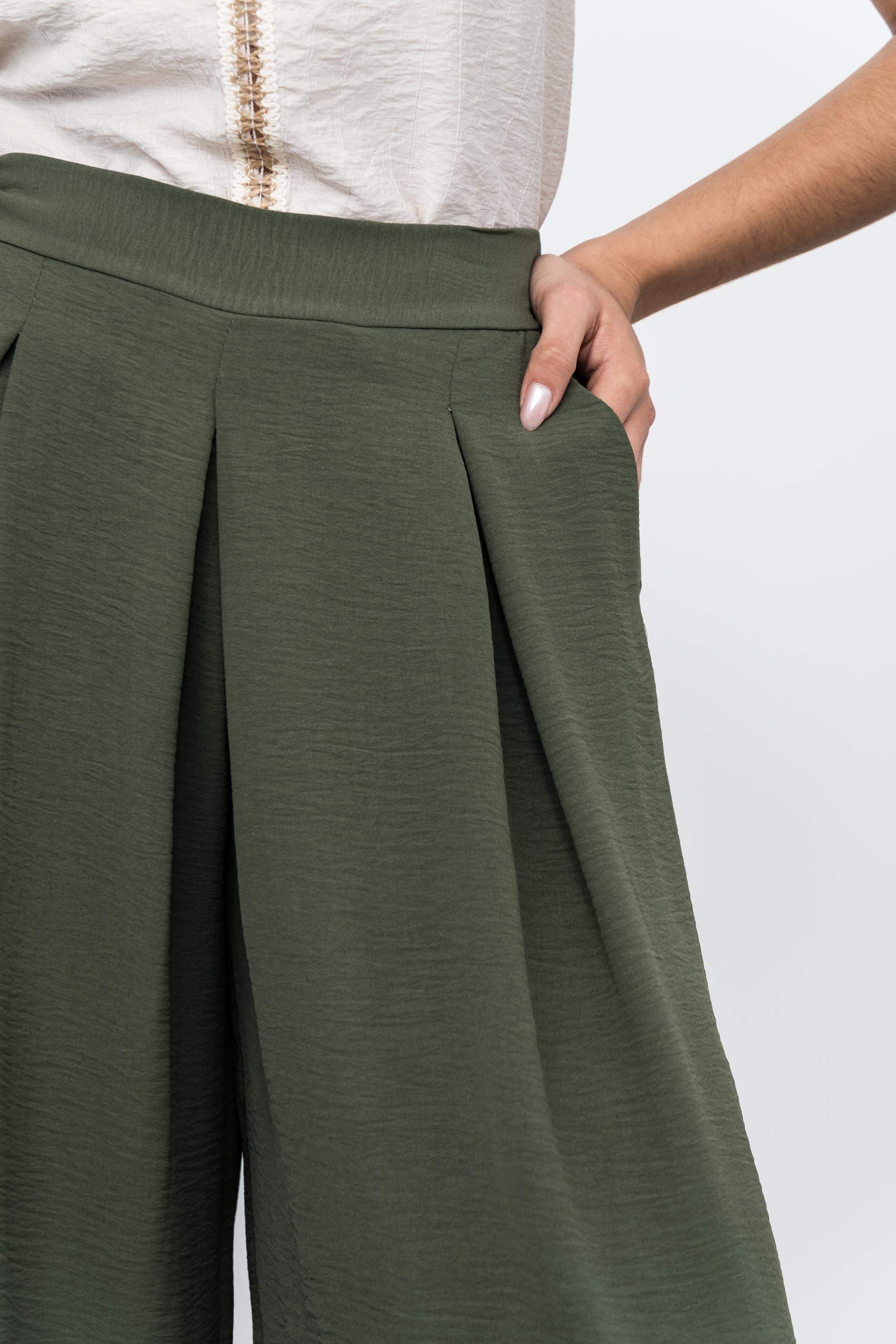 FALDA PANTALÓN TABLAS KAKI