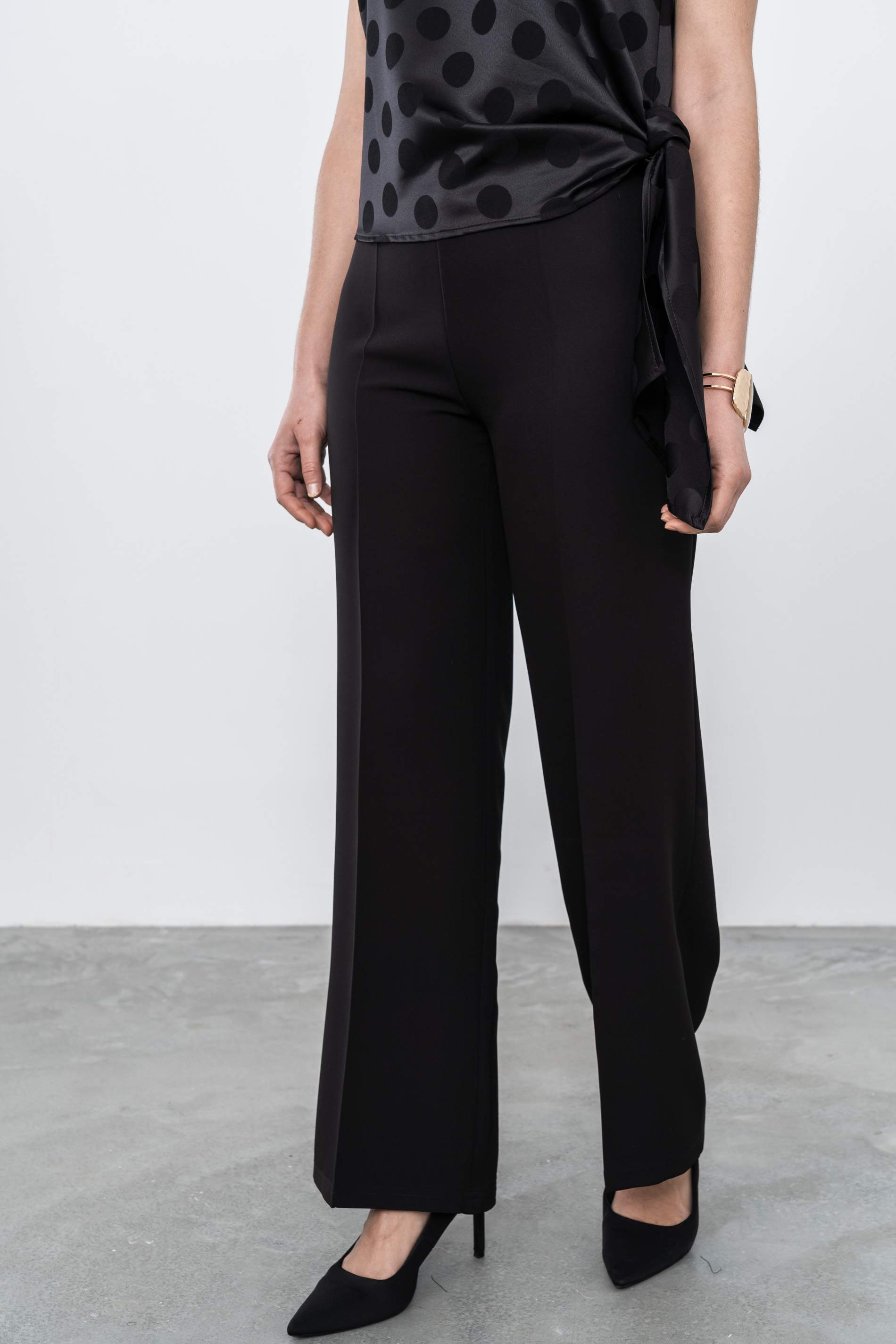 PANTALÓN PIERNA ANCHA VESTIR NEGRO