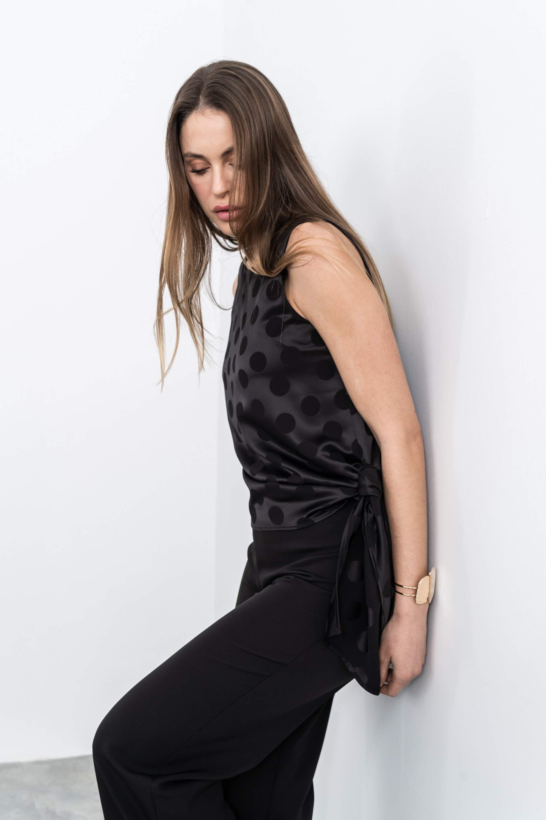 PANTALÓN PIERNA ANCHA VESTIR NEGRO