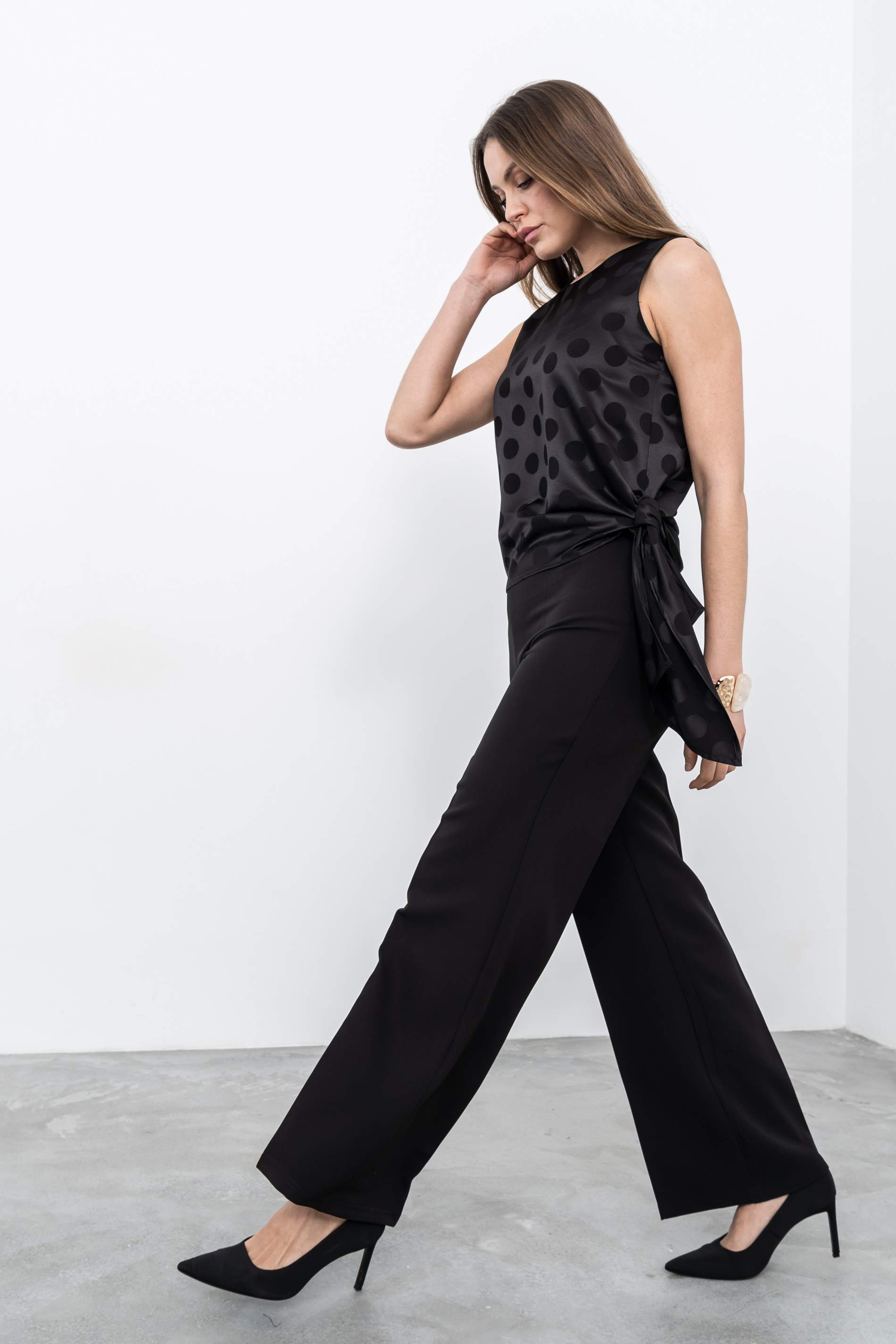 PANTALÓN PIERNA ANCHA VESTIR NEGRO