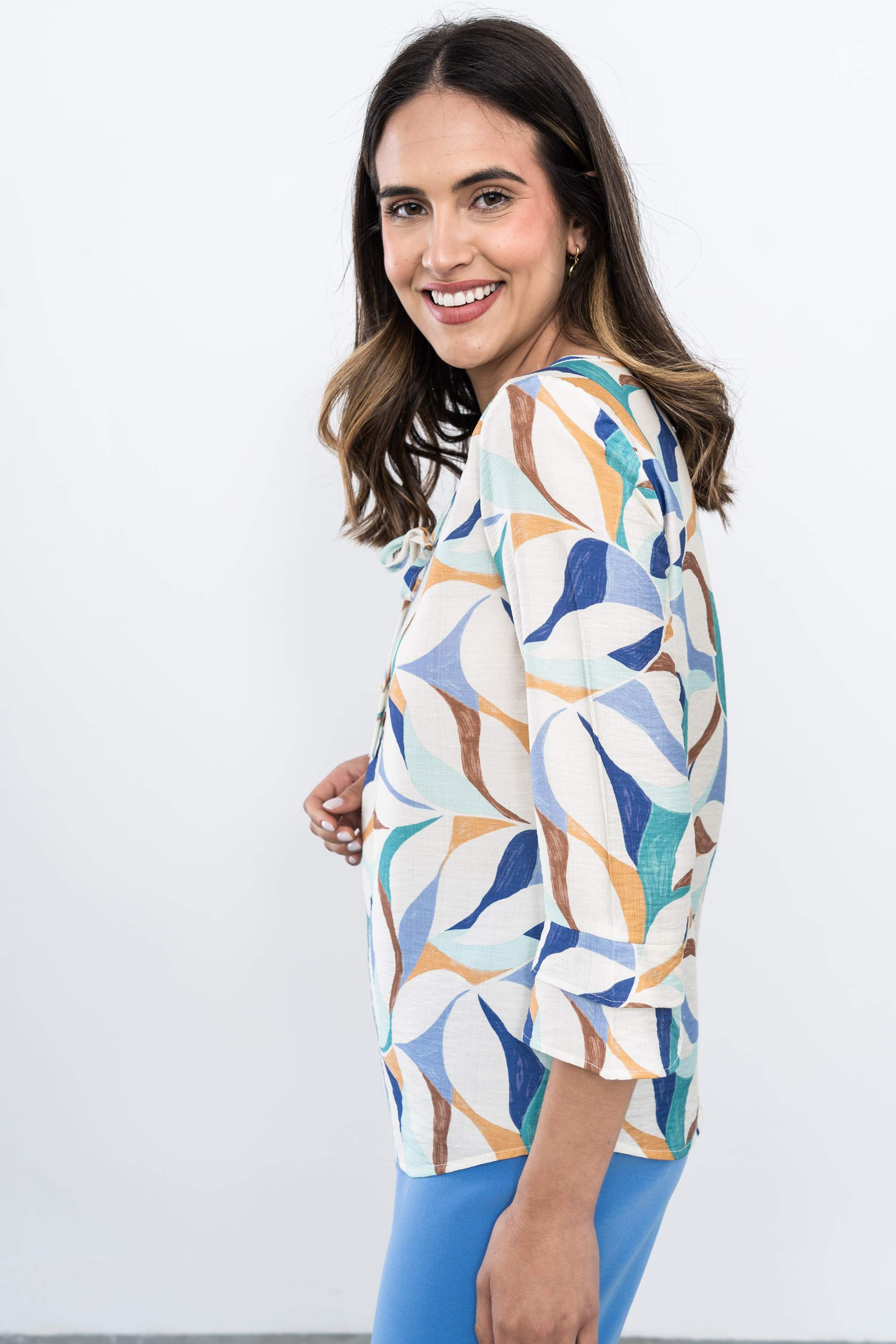 BLUSA LAZADA ESTAMPADO COMBINADO AZUL