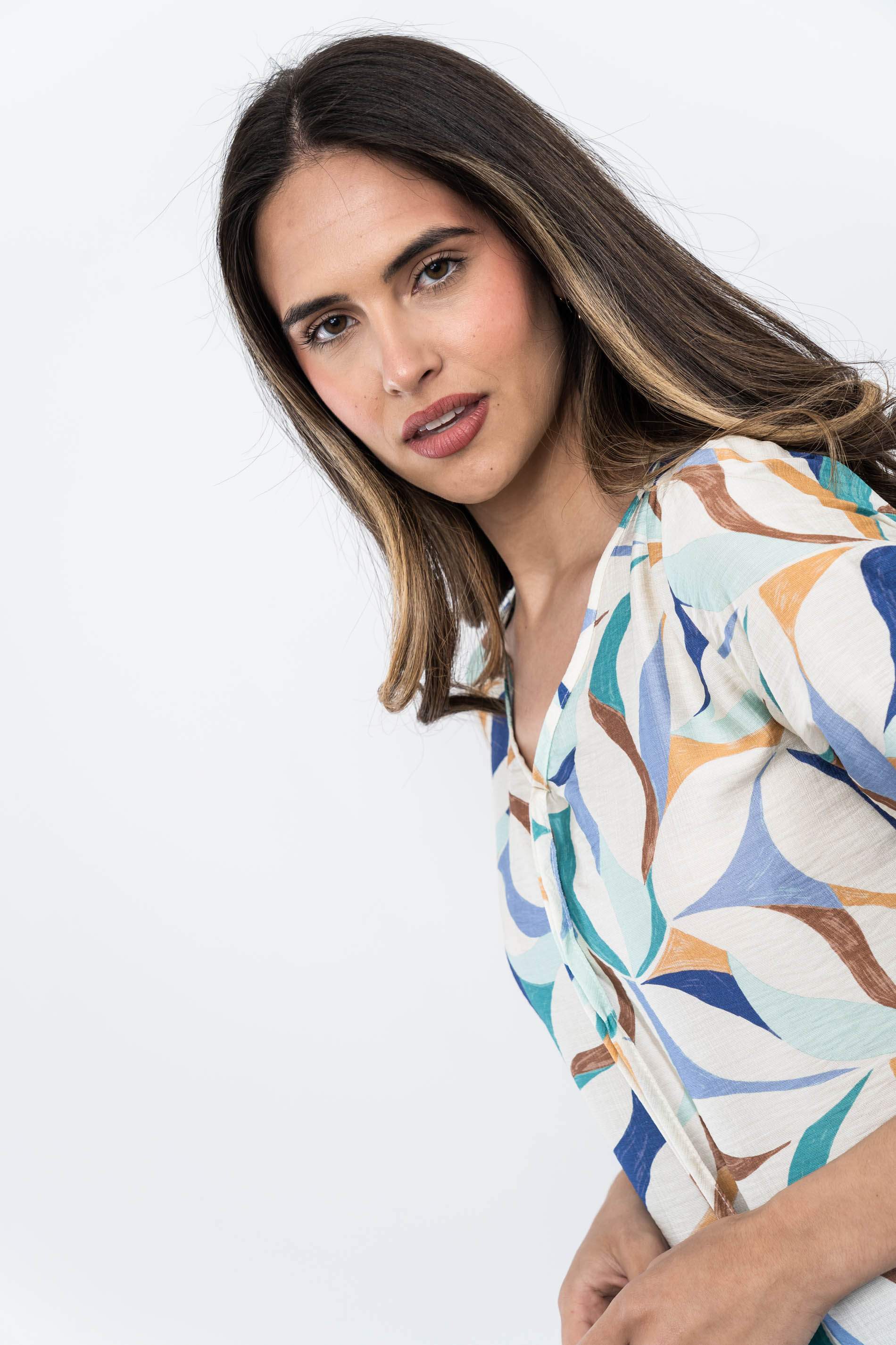 BLUSA LAZADA ESTAMPADO COMBINADO AZUL