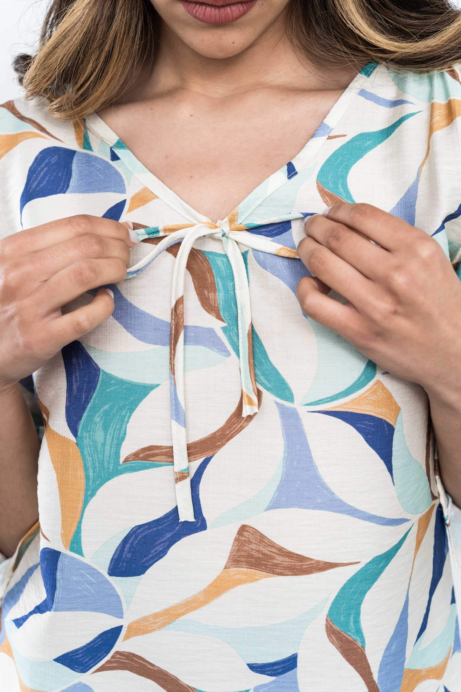 BLUSA LAZADA ESTAMPADO COMBINADO AZUL