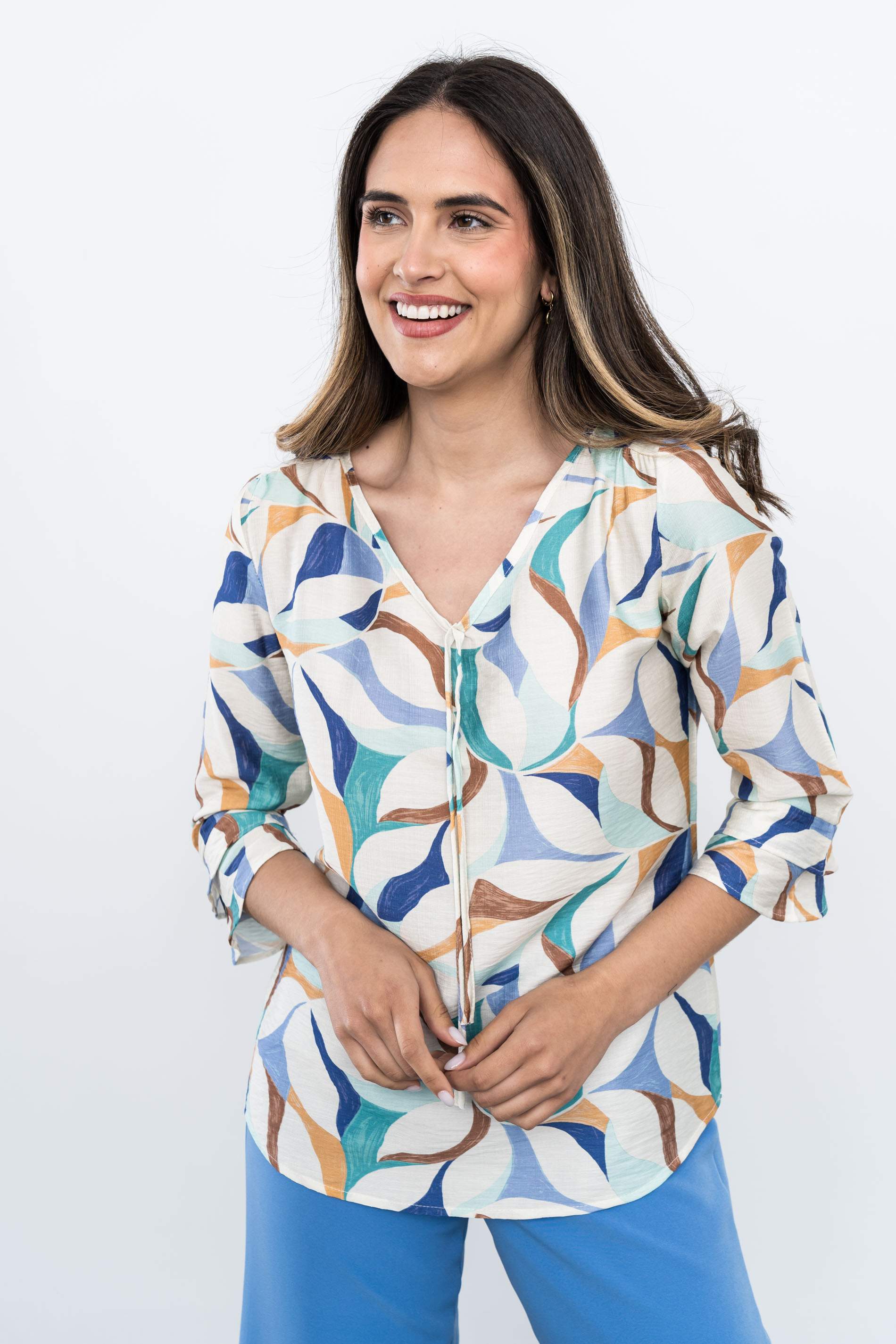 BLUSA LAZADA ESTAMPADO COMBINADO AZUL