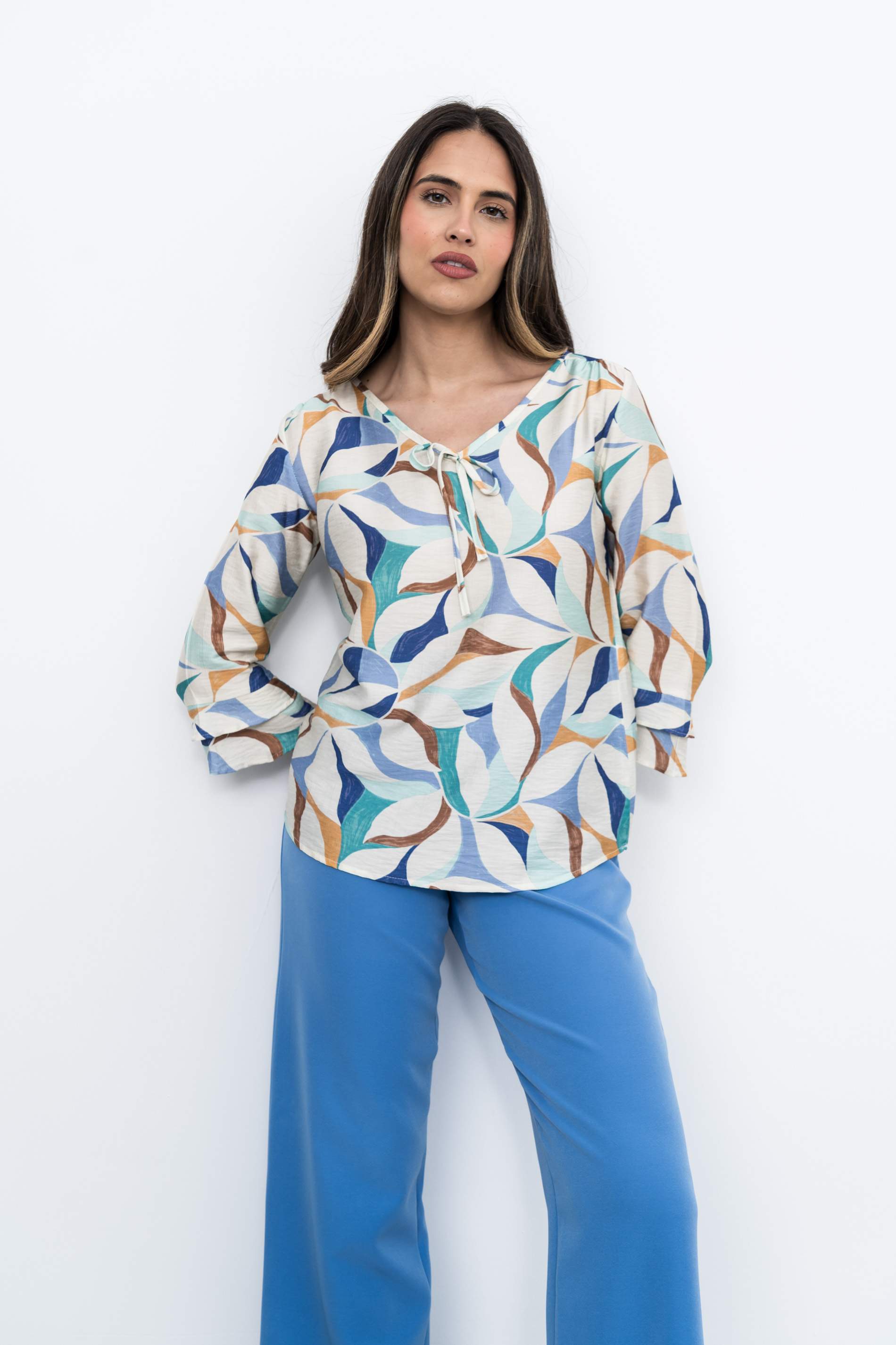 BLUSA LAZADA ESTAMPADO COMBINADO AZUL