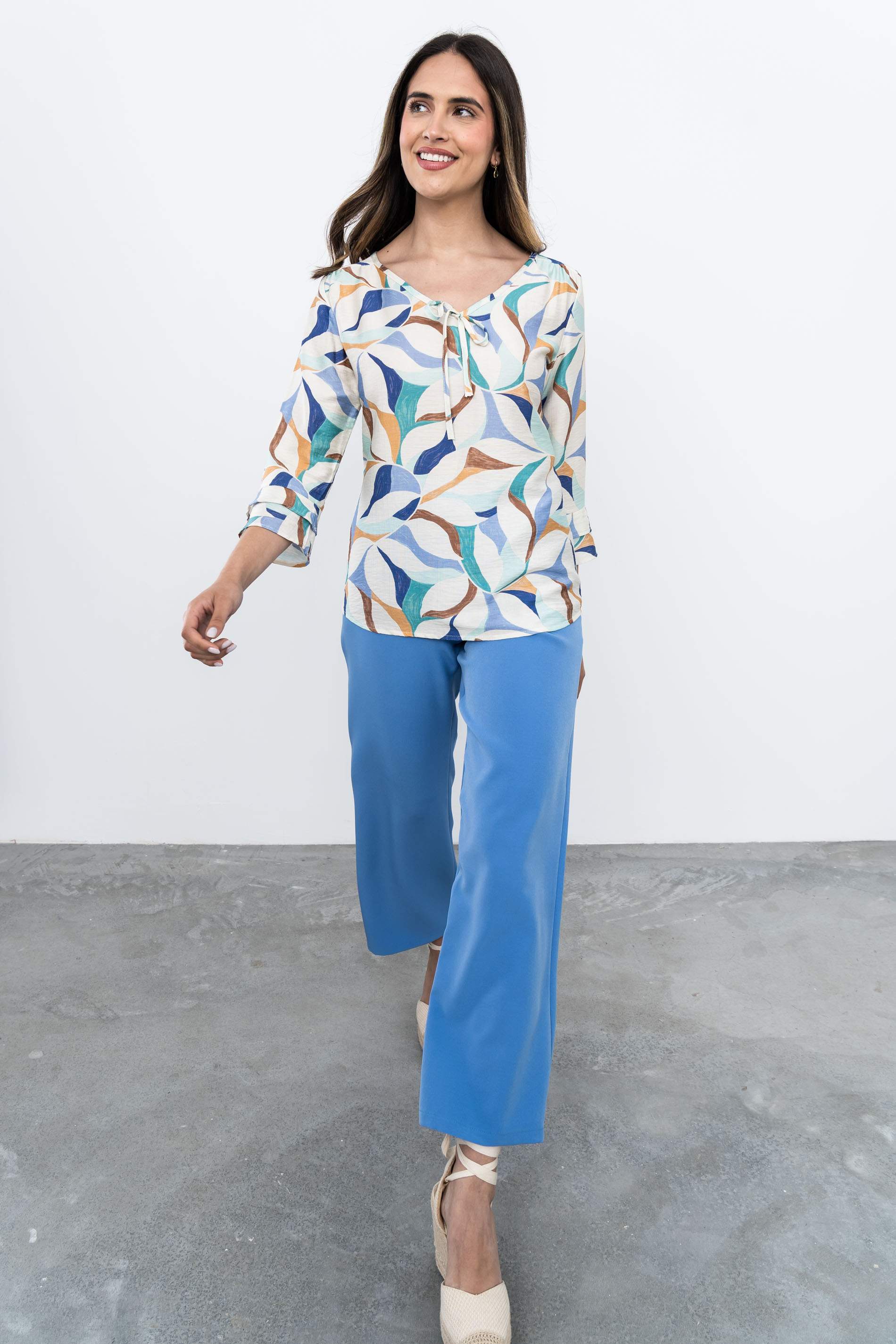 BLUSA LAZADA ESTAMPADO COMBINADO AZUL