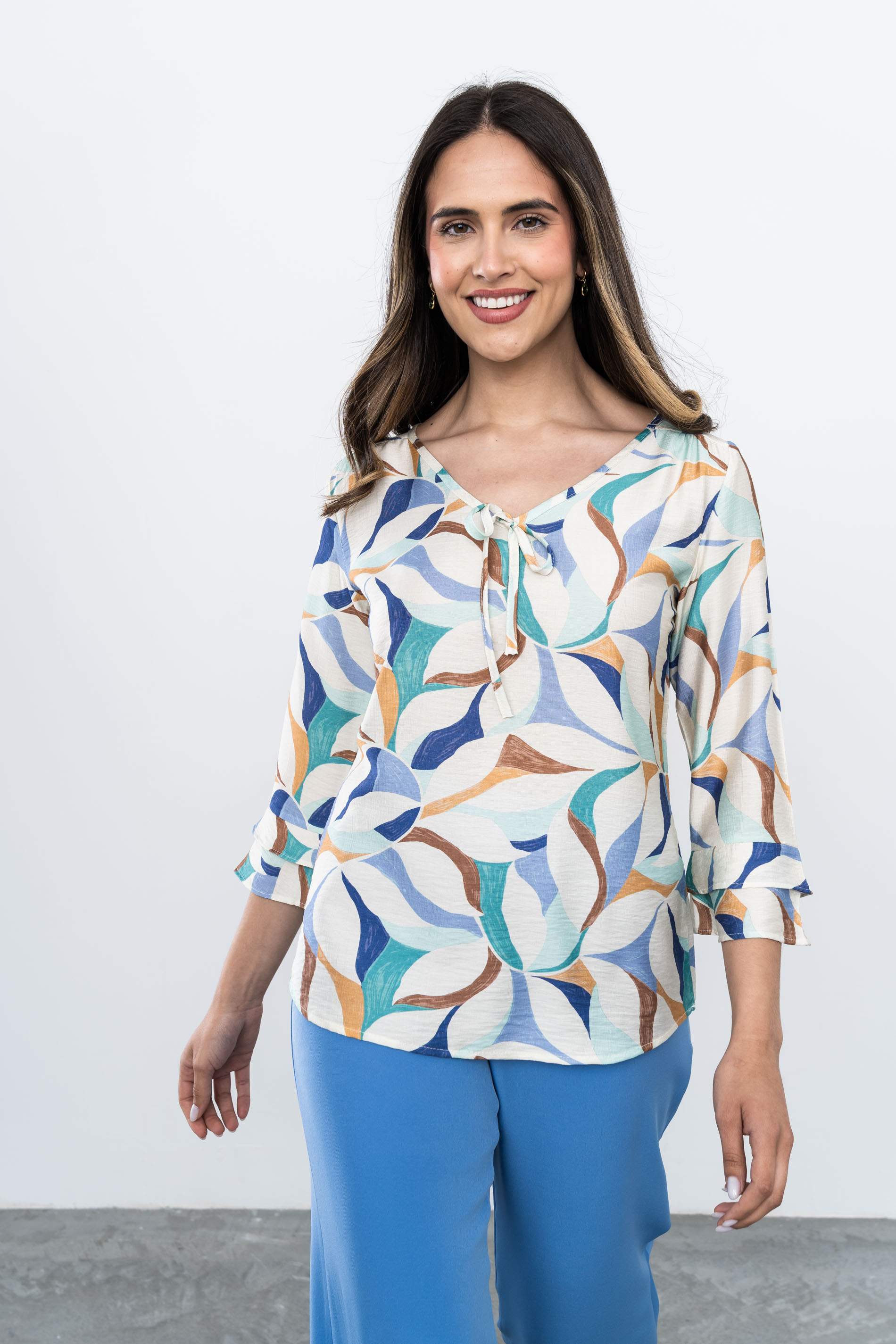 BLUSA LAZADA ESTAMPADO COMBINADO AZUL