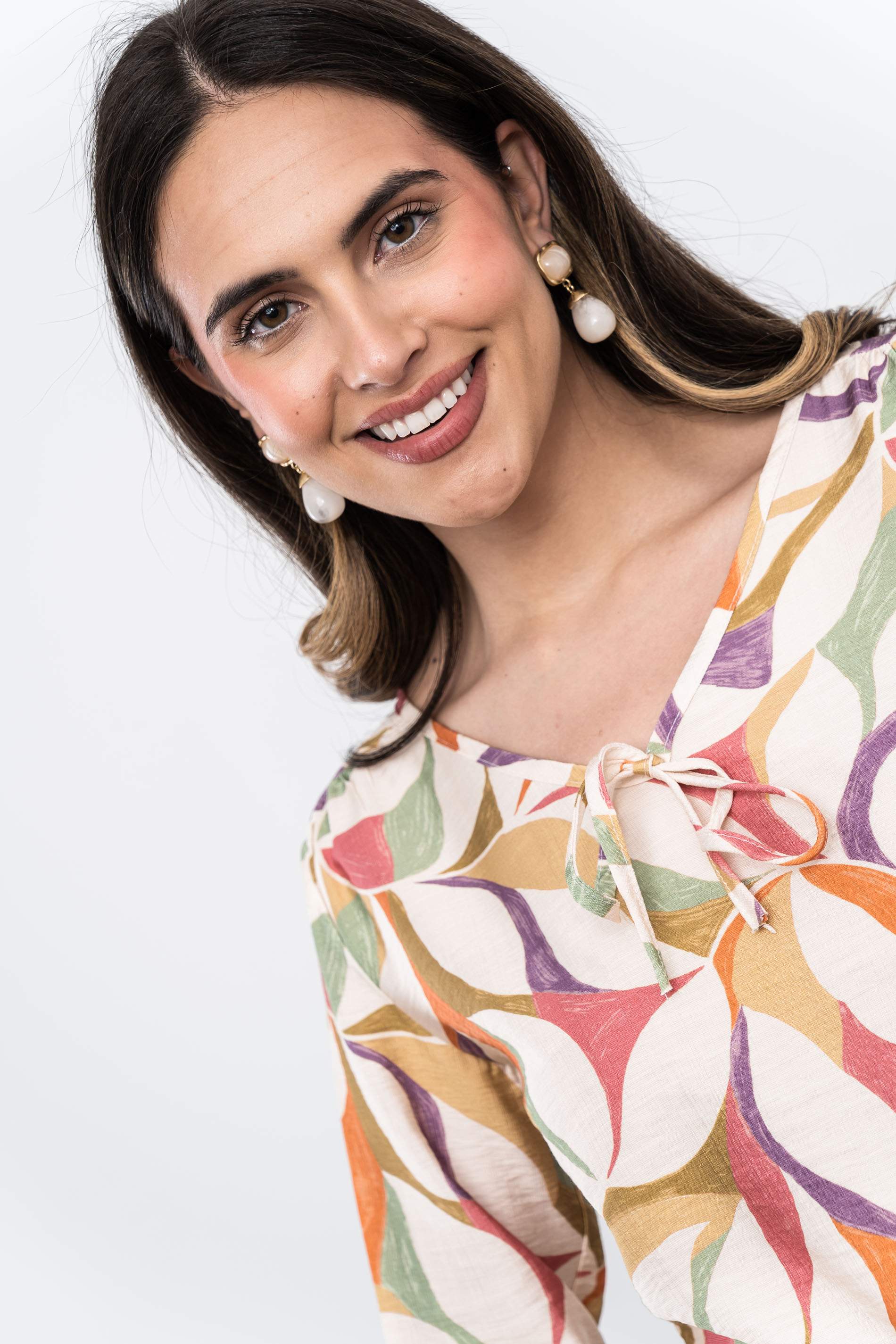 BLUSA LAZADA ESTAMPADO COMBINADO FUCSIA