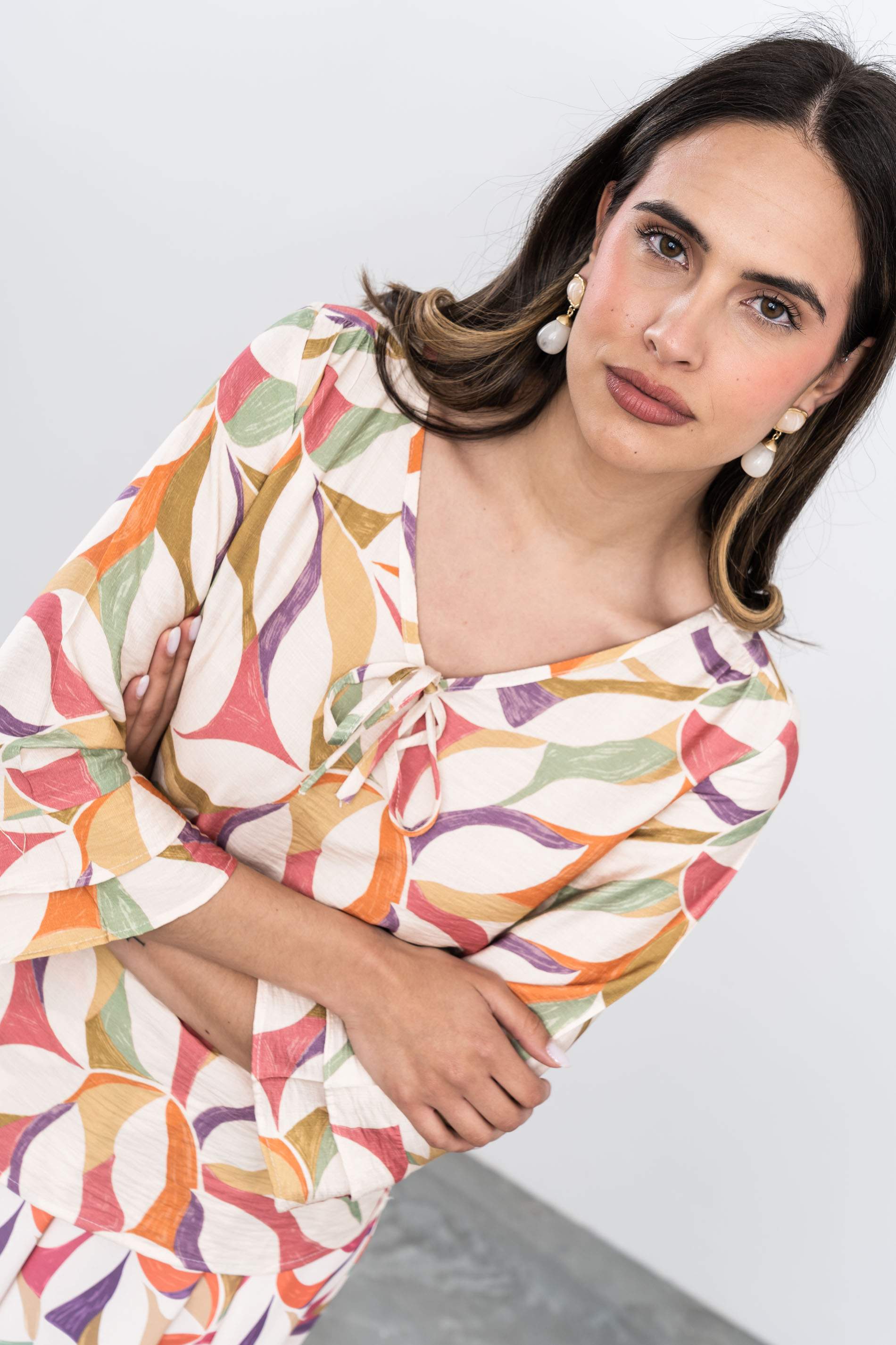 BLUSA LAZADA ESTAMPADO COMBINADO FUCSIA