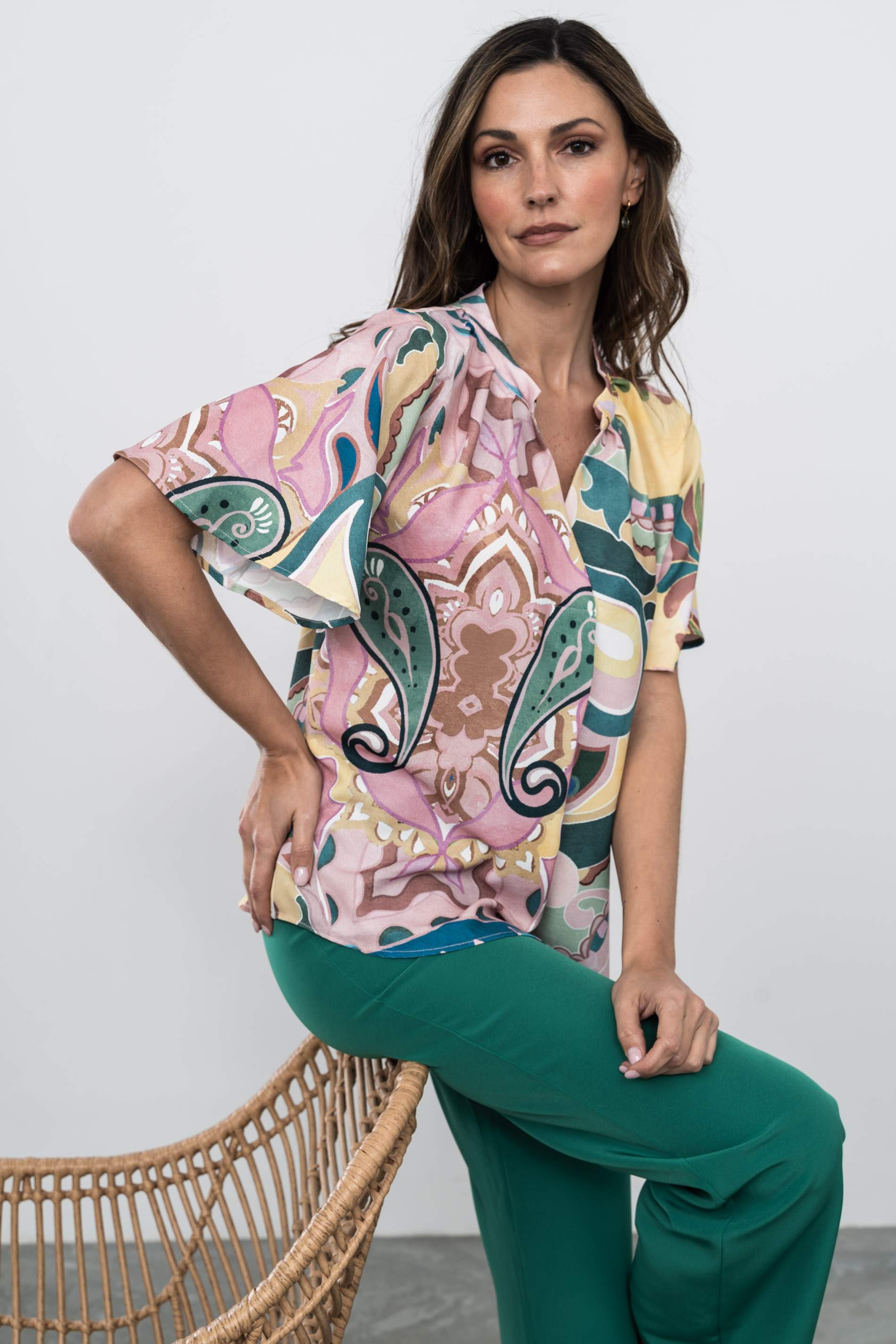 BLUSA MANGA CAPA CACHEMIRE