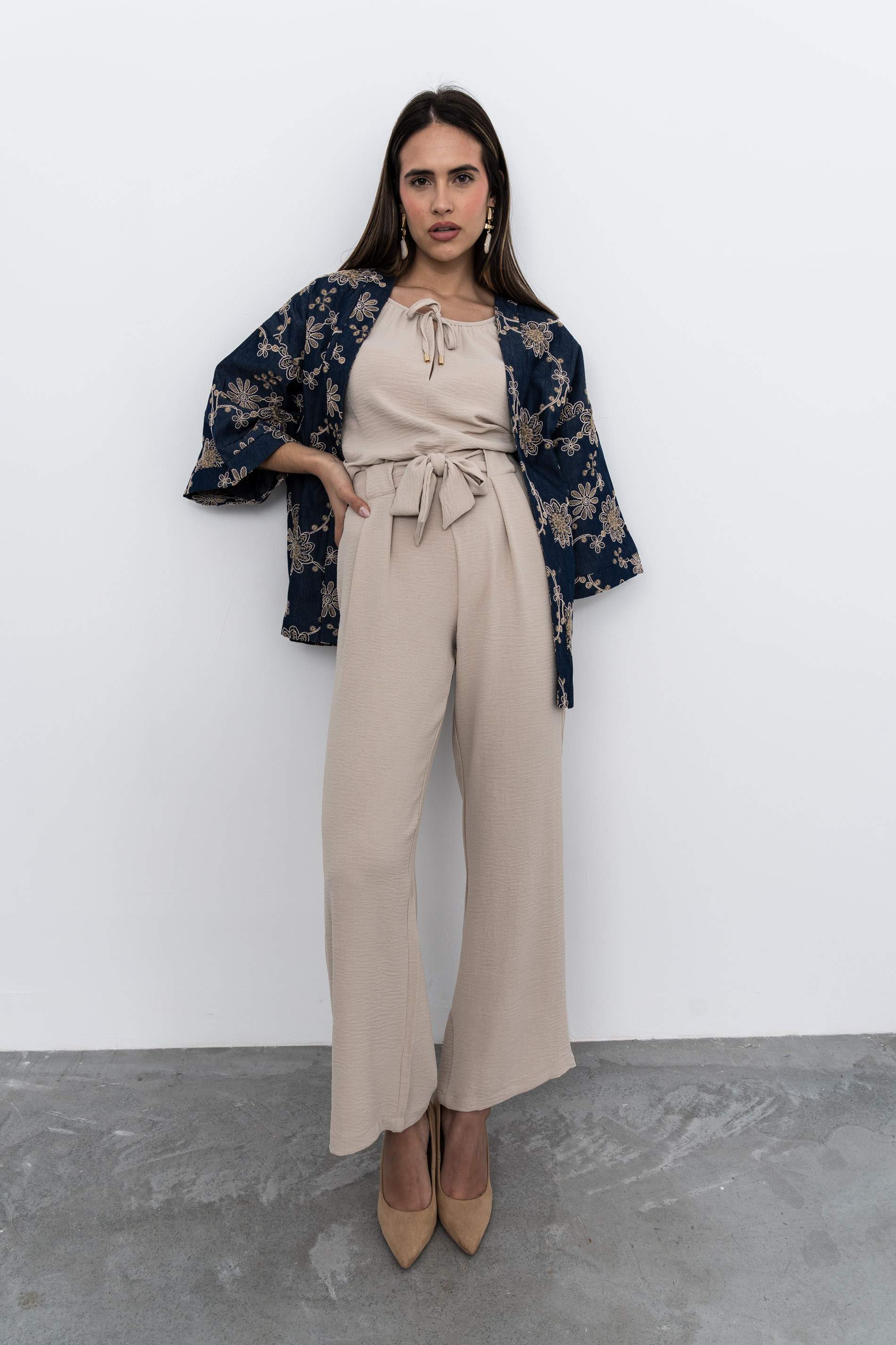 KIMONO DENIM BORDADO