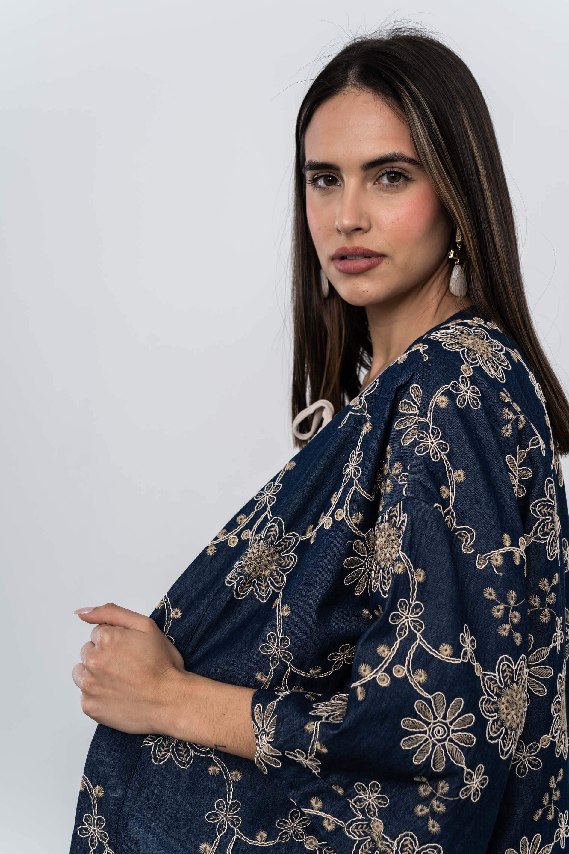 KIMONO DENIM BORDADO
