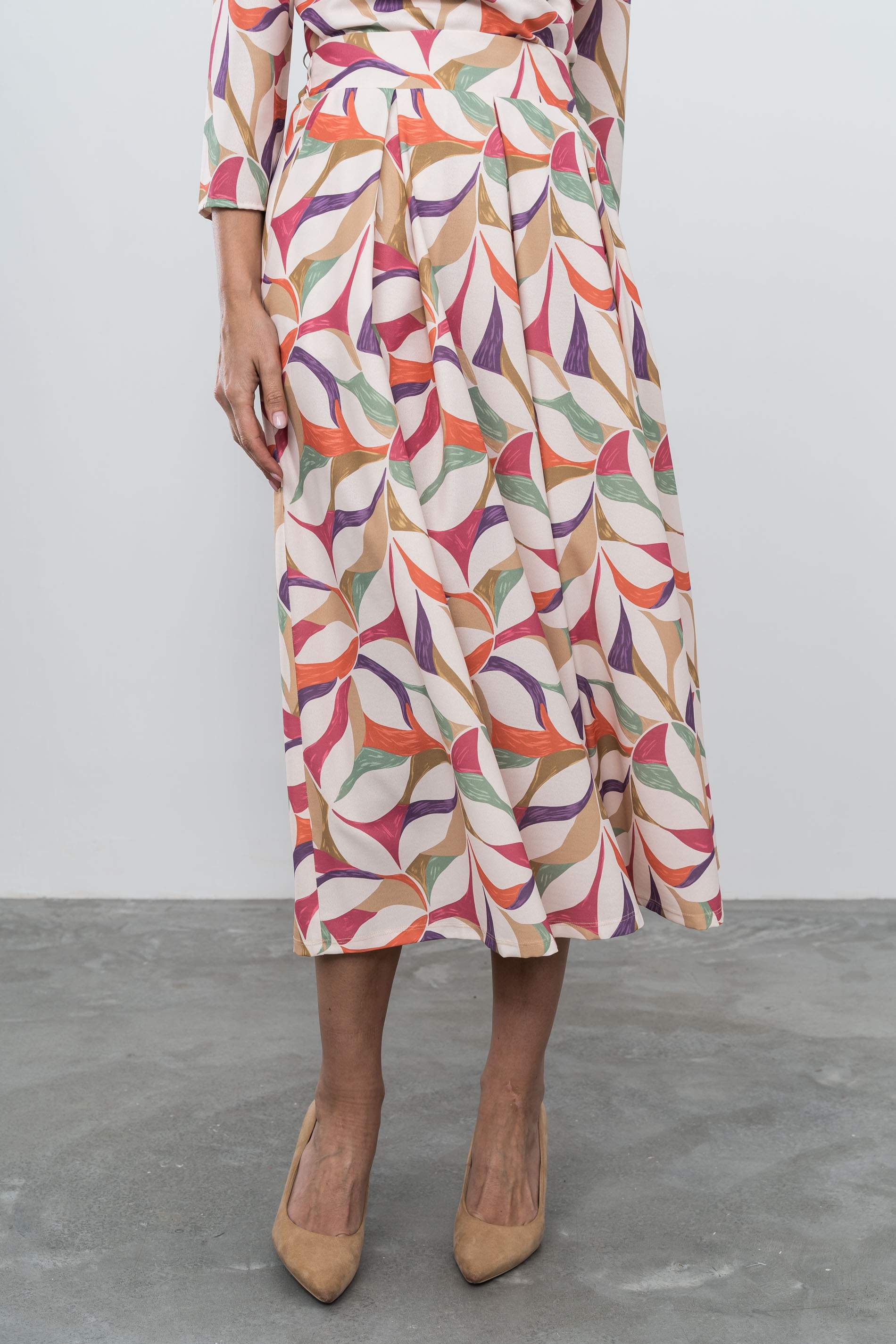 FALDA TABLAS HOJAS COLORES