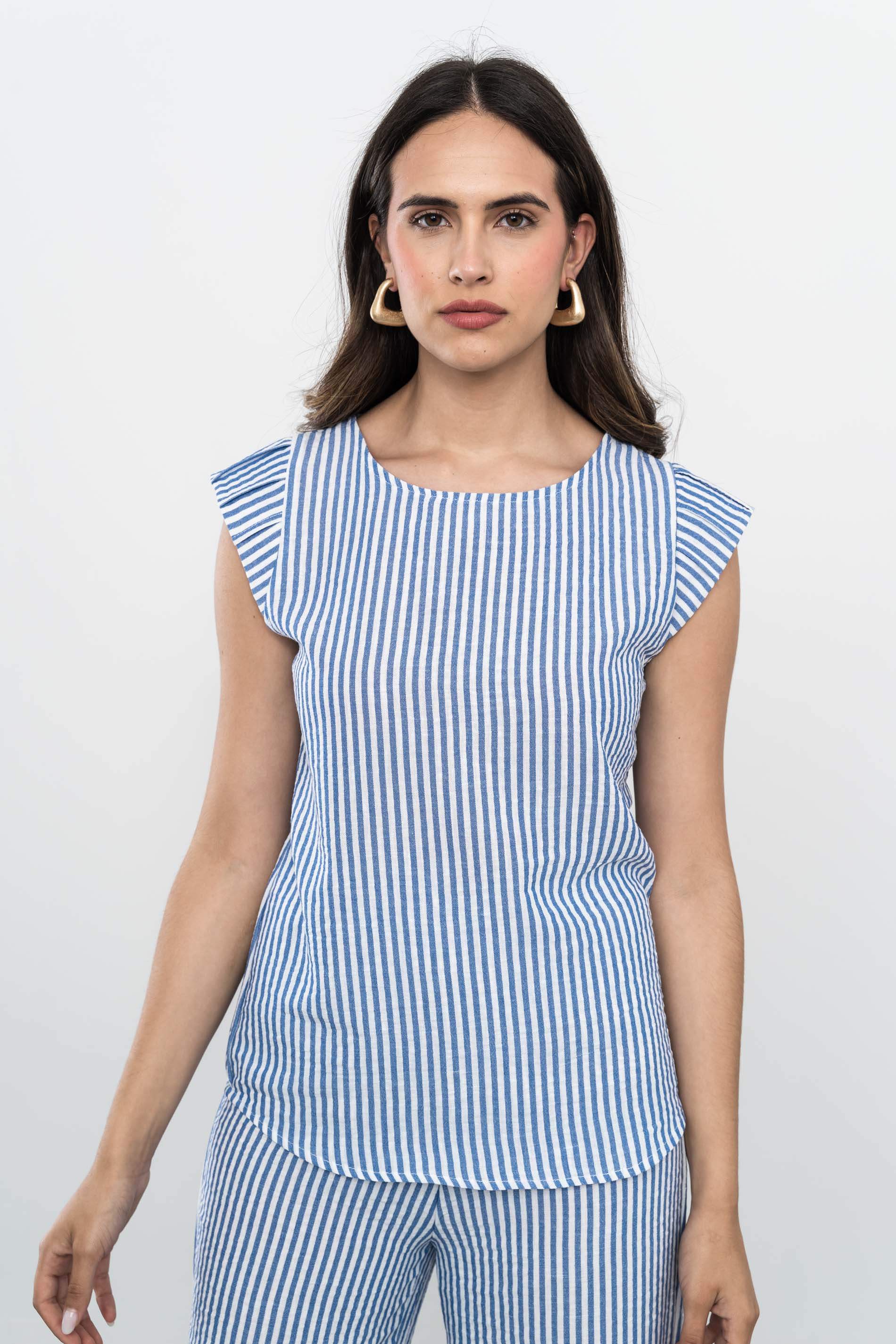 BLUSA RAYAS TABLITAS HOMBRO