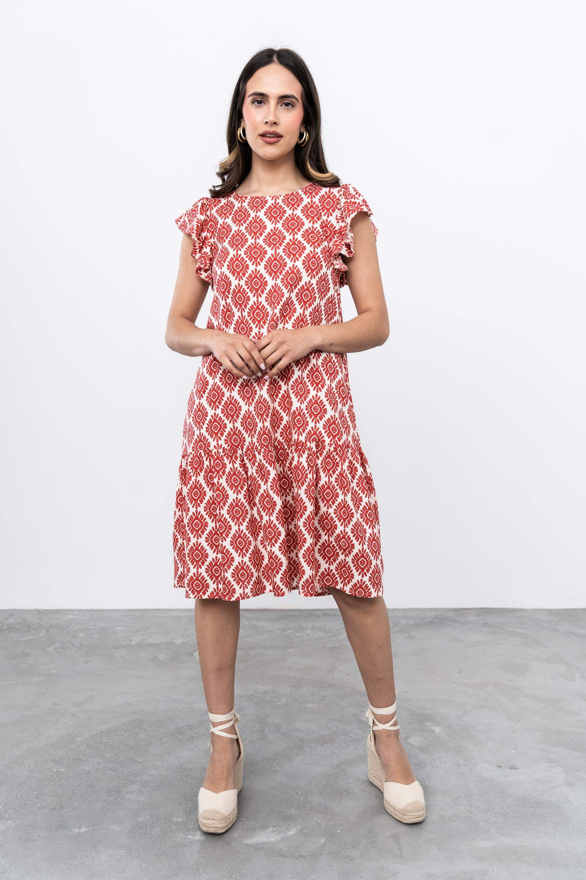 VESTIDO CORTE BAJO AZTECA