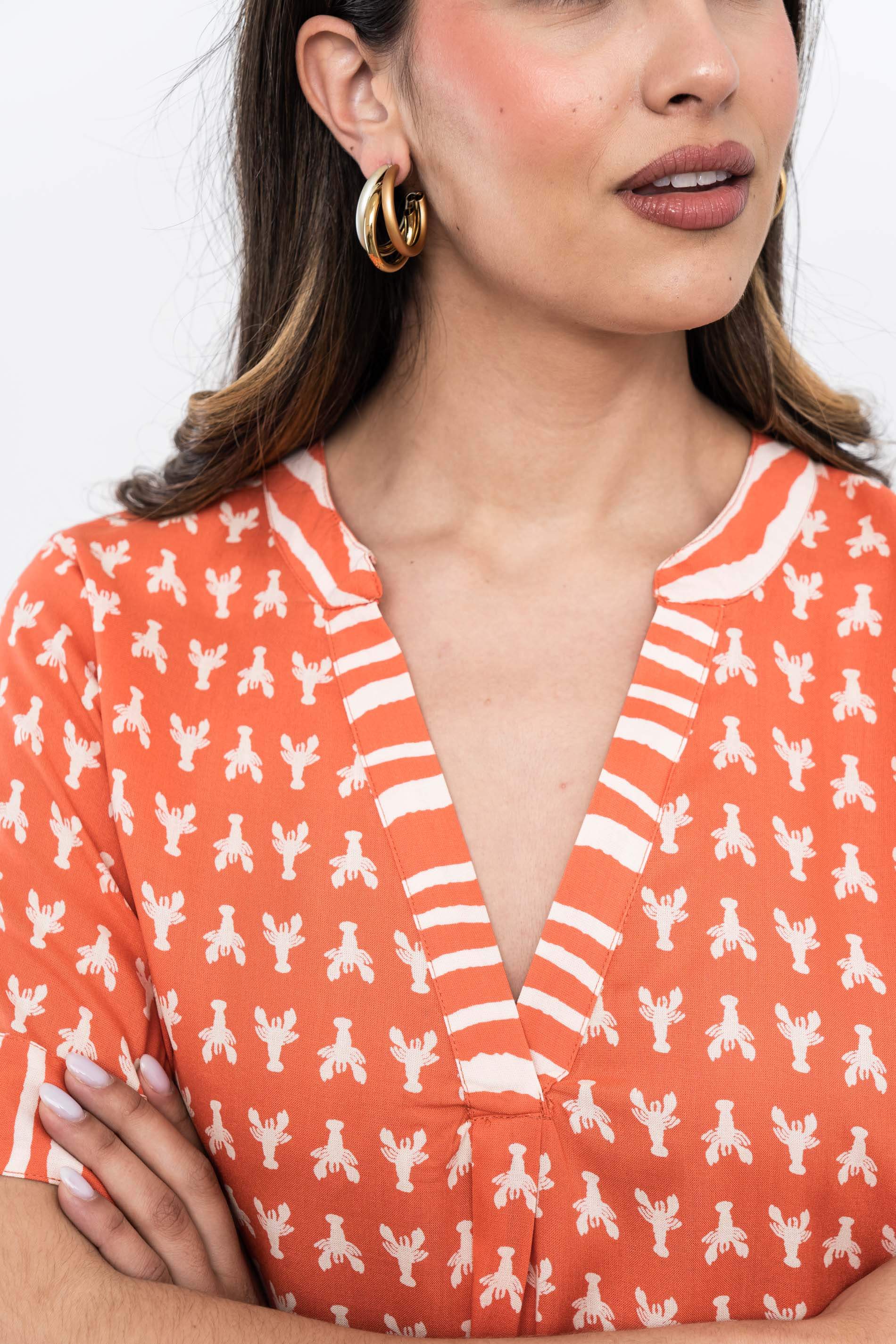 VESTIDO COMBINADO LANGOSTAS