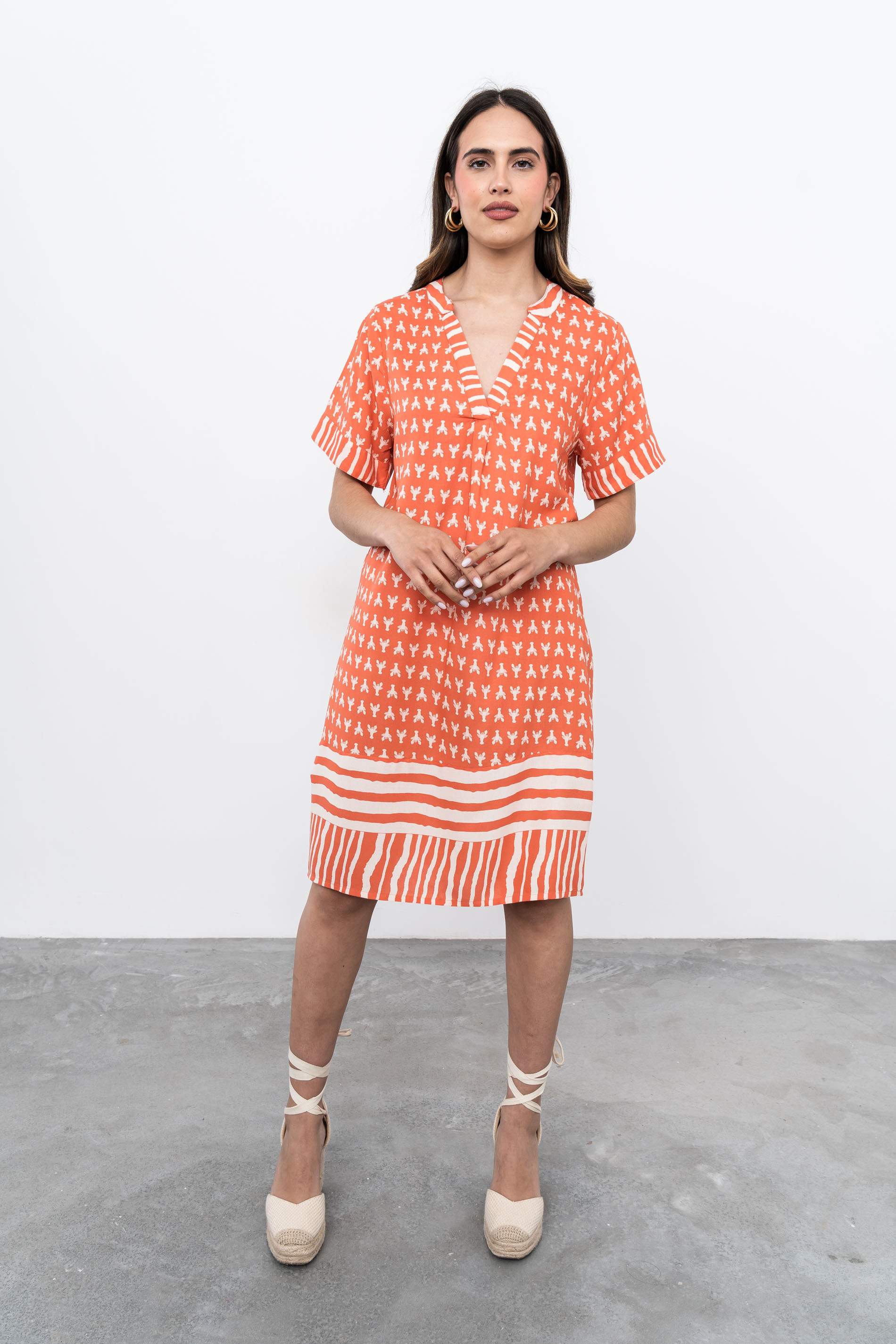 VESTIDO COMBINADO LANGOSTAS