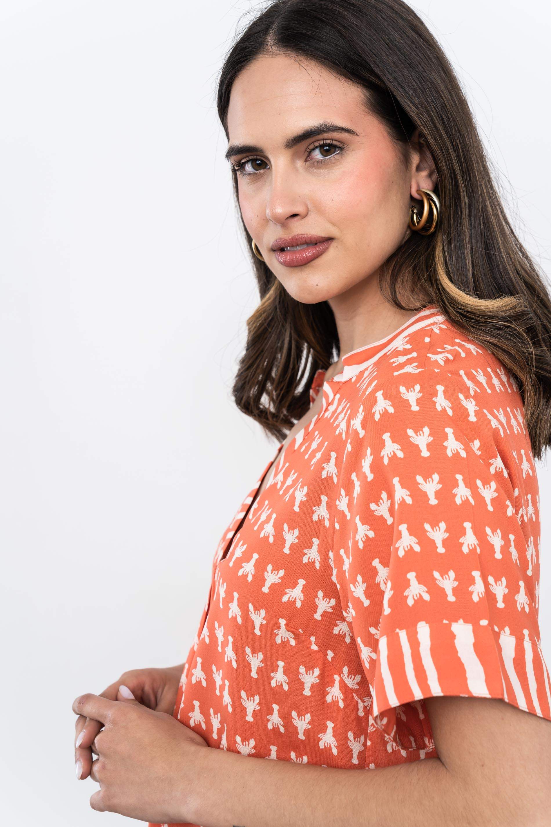 VESTIDO COMBINADO LANGOSTAS