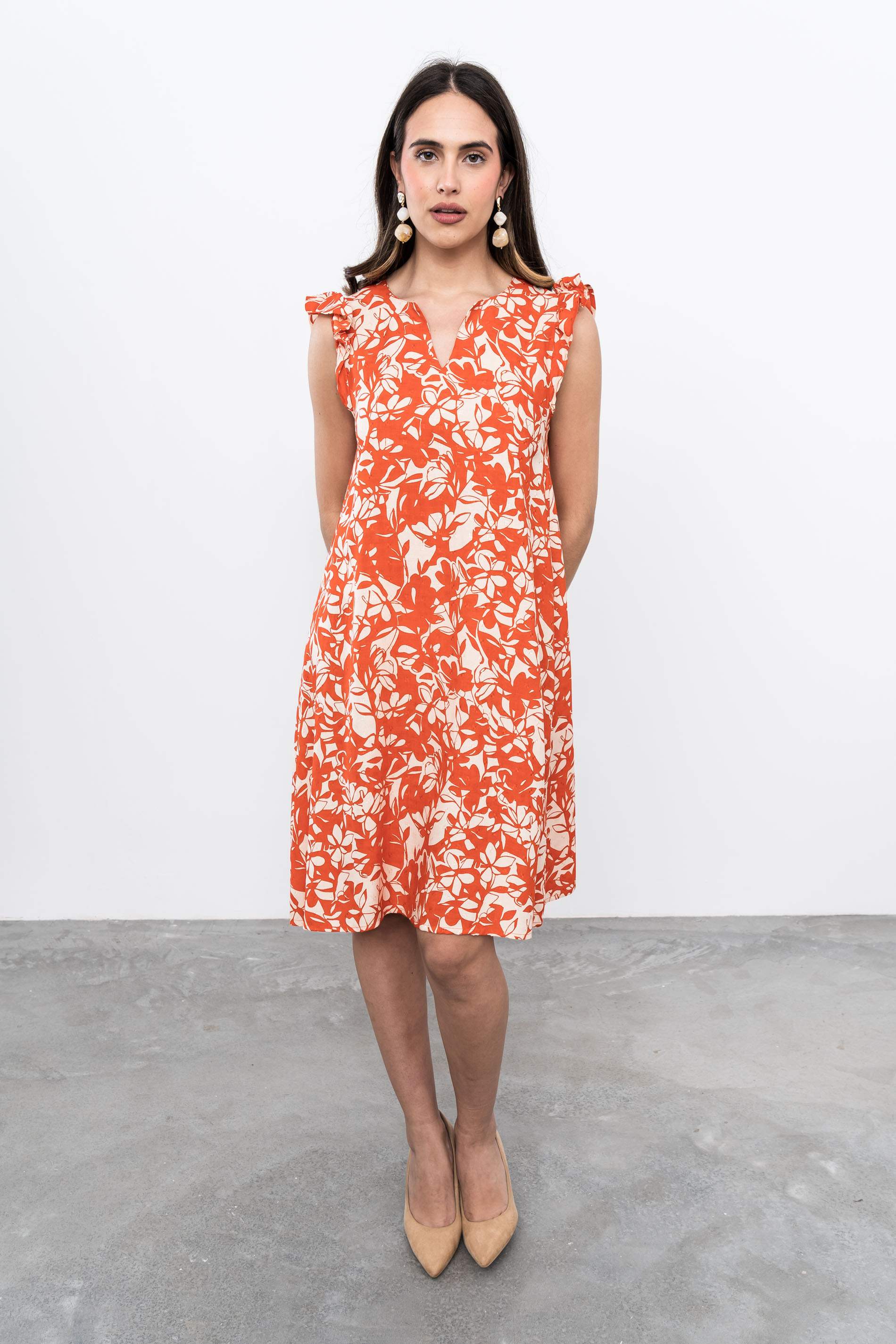 VESTIDO SISAS VOLANTE HOJAS