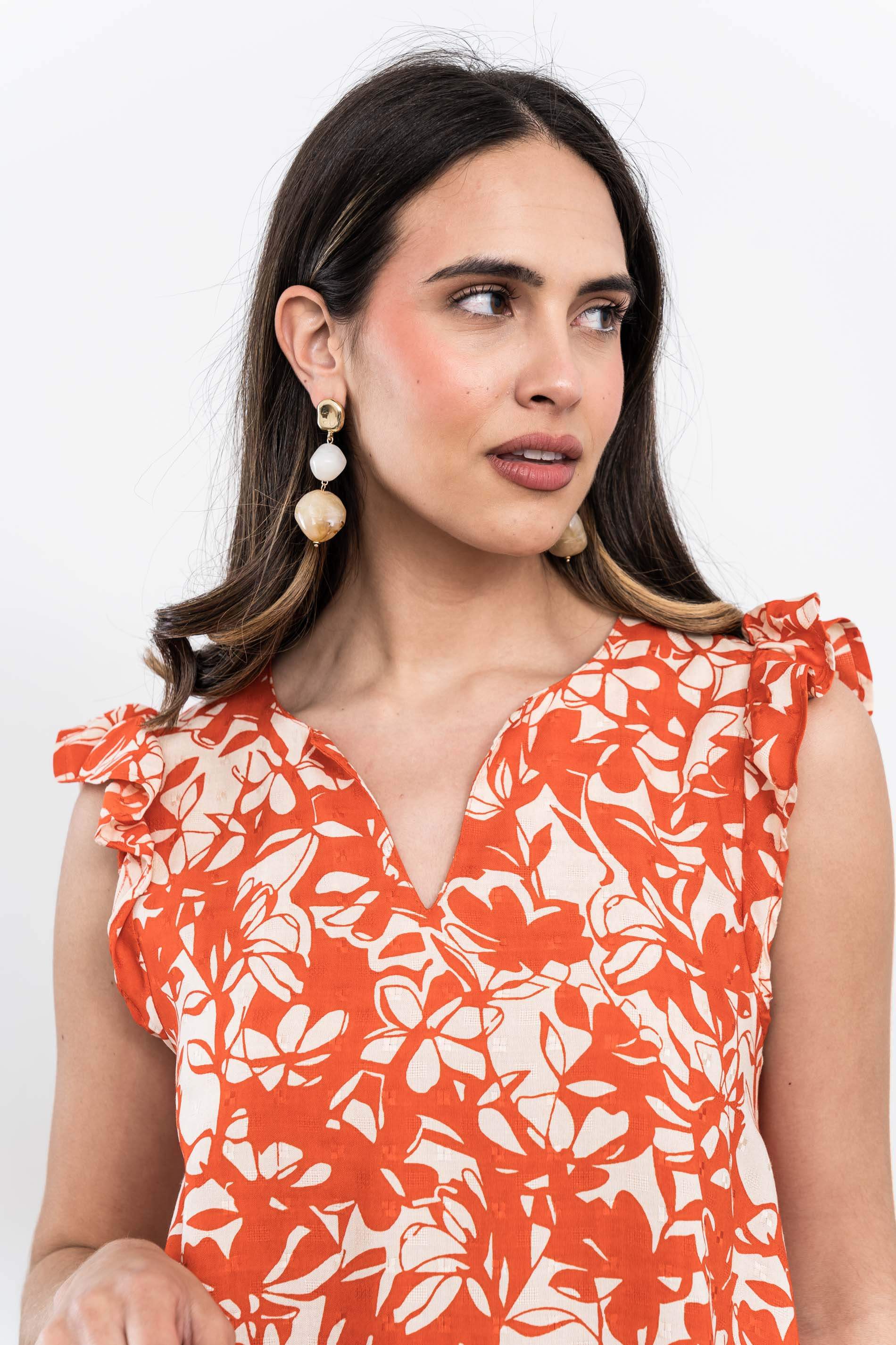 VESTIDO SISAS VOLANTE HOJAS