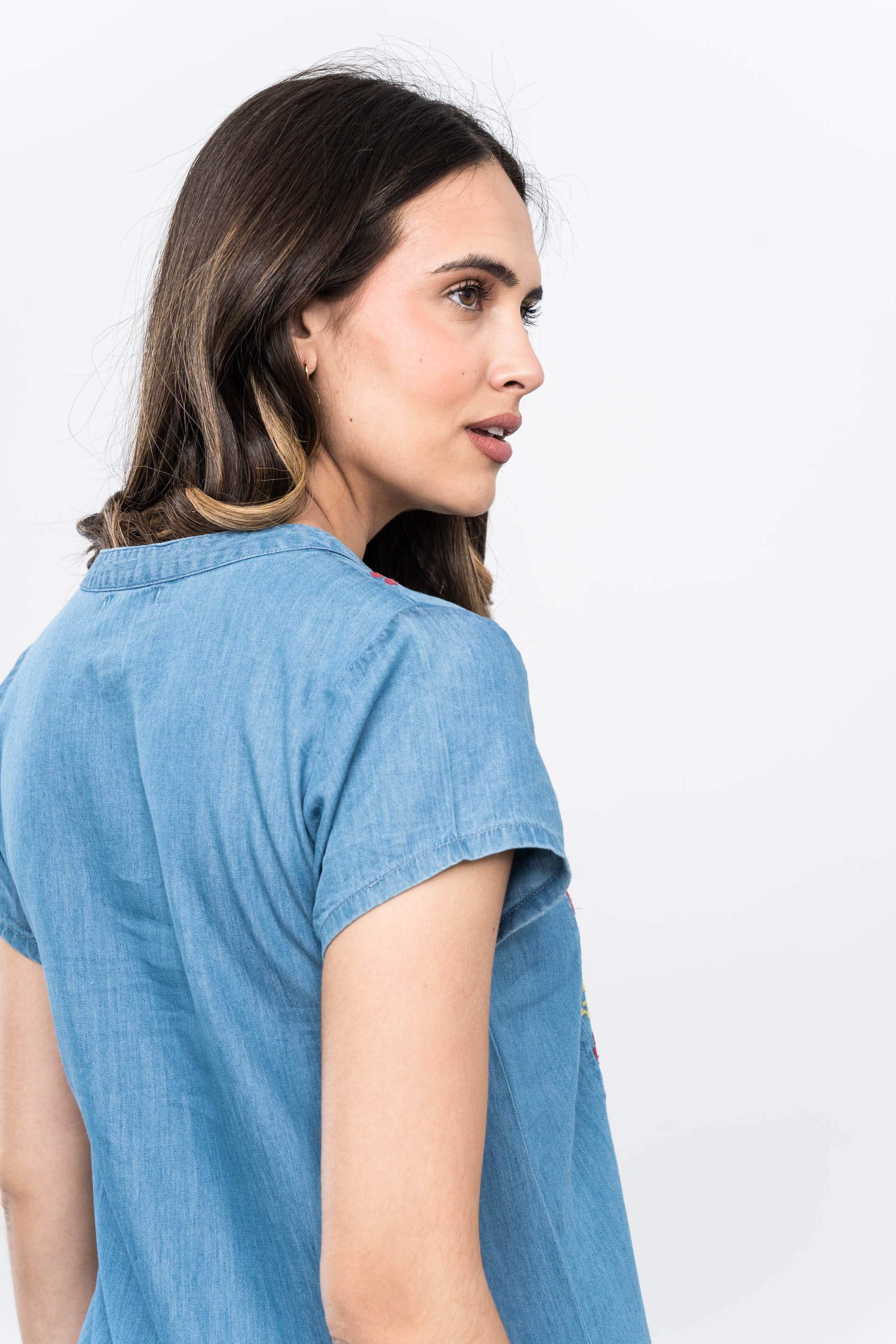 VESTIDO DENIM BORDADOS