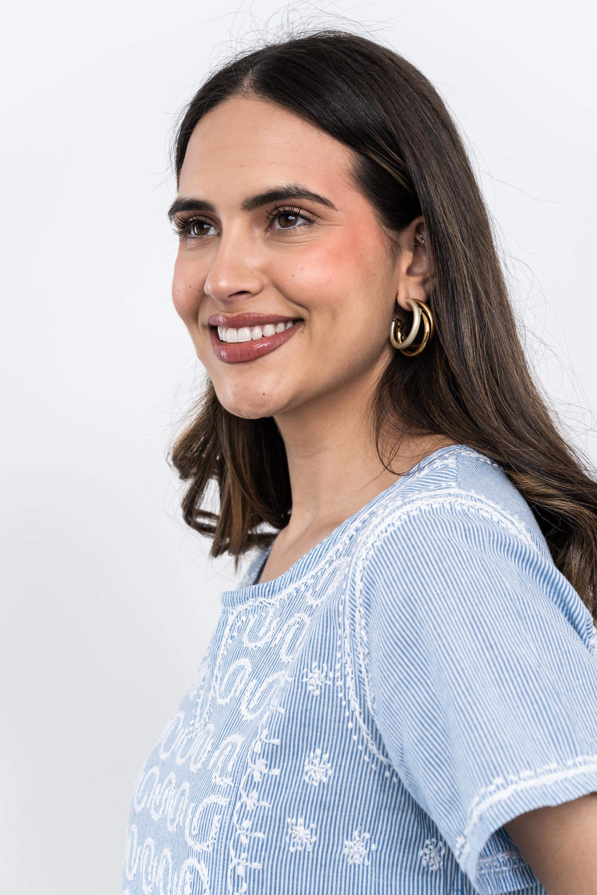 VESTIDO RAYAS BORDADO