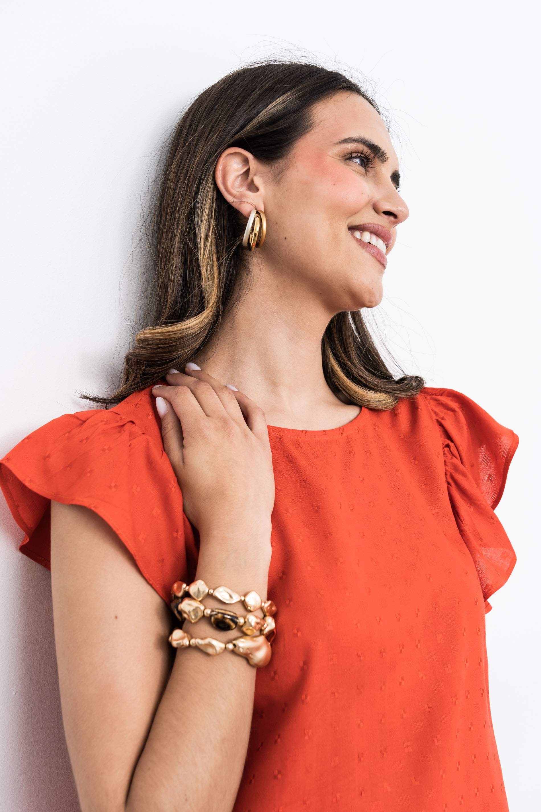 VESTIDO MANGA CAPAS JAQUARD