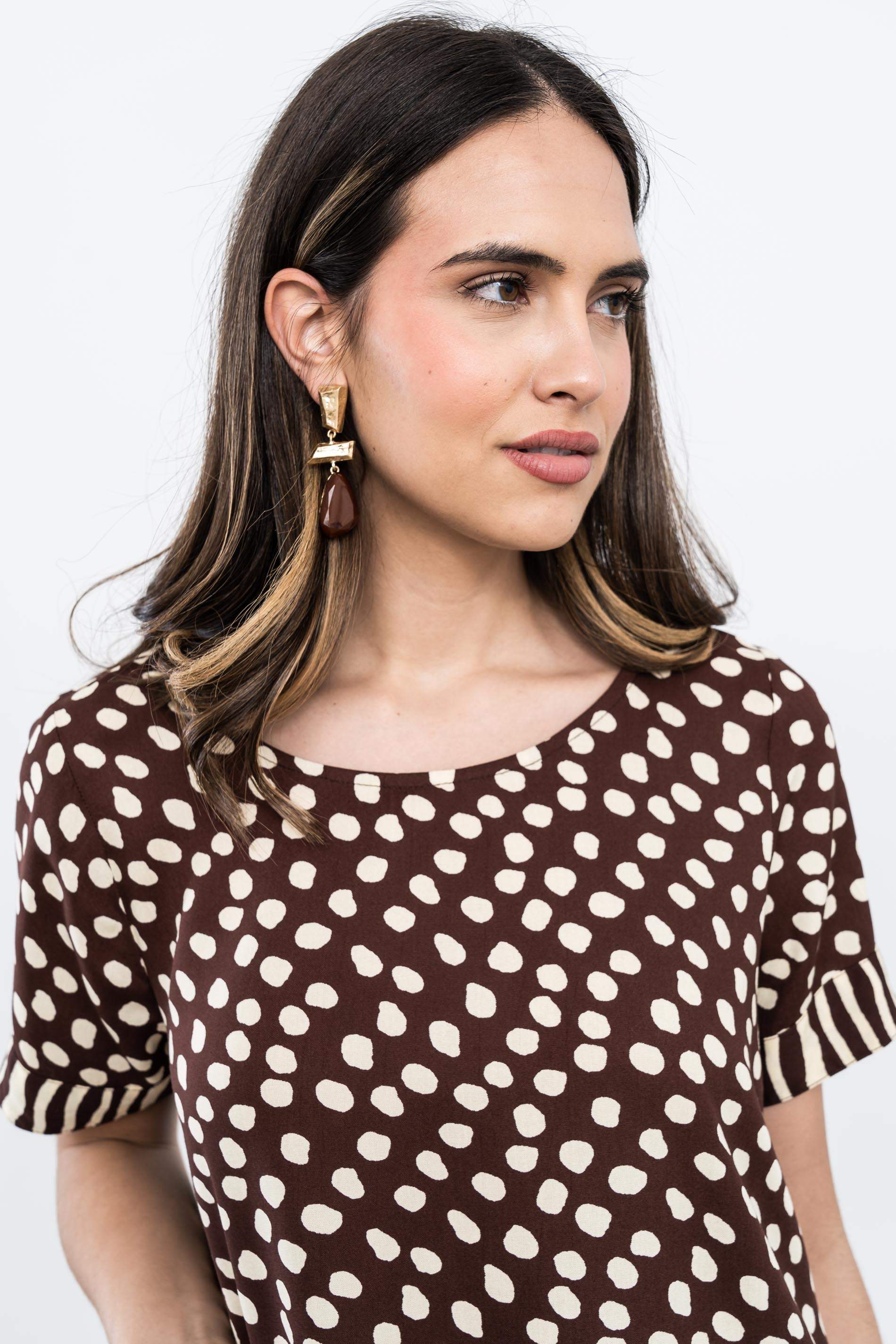 BLUSA TOPOS COMBINADA