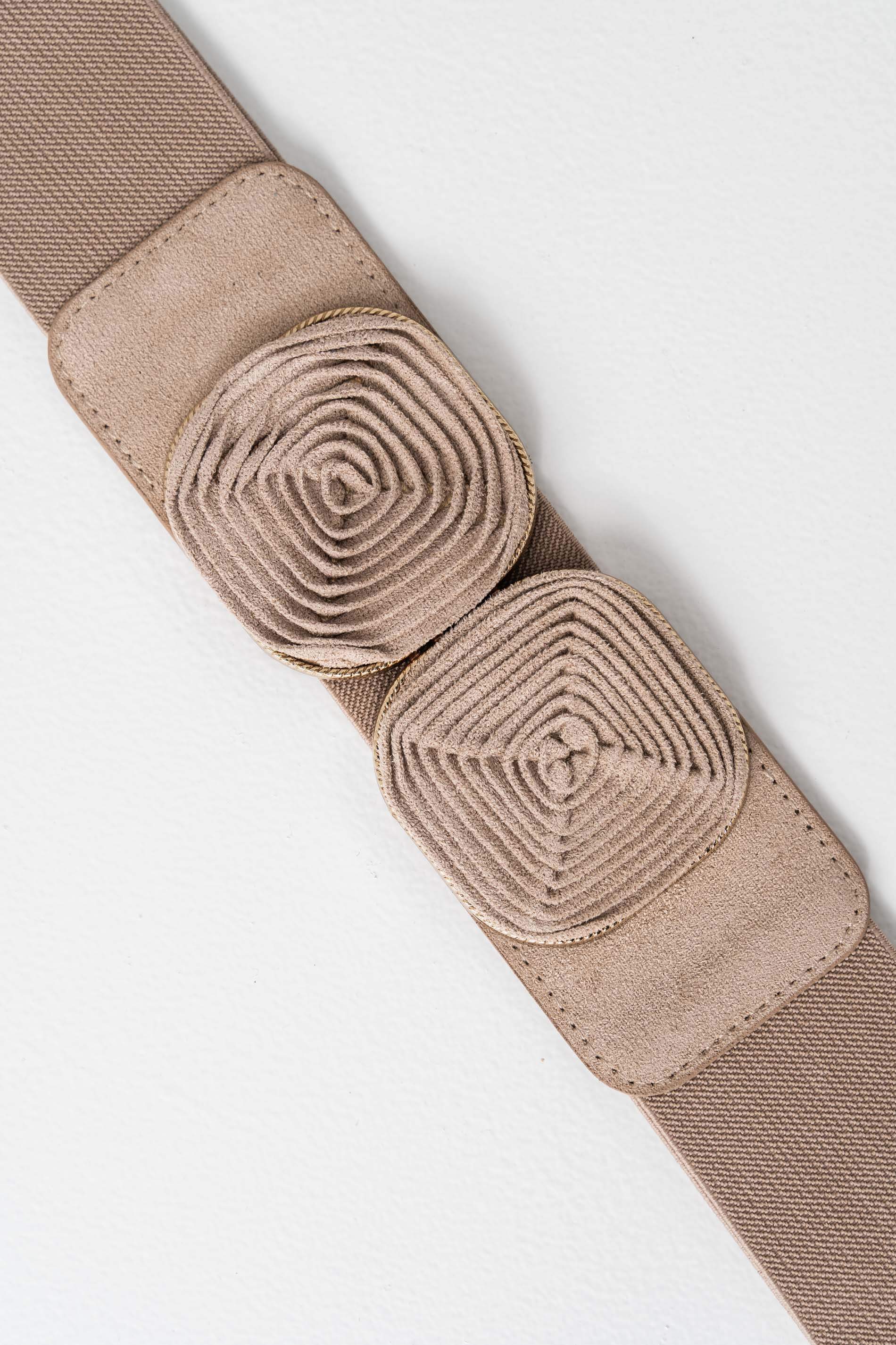 CINTURÓN ELÁSTICO FLOR TAUPE