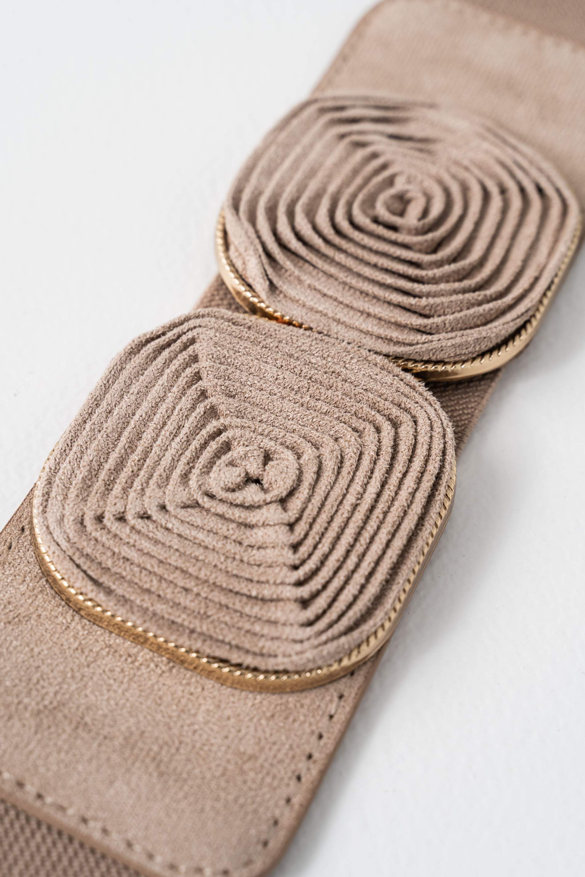 CINTURÓN ELÁSTICO FLOR TAUPE