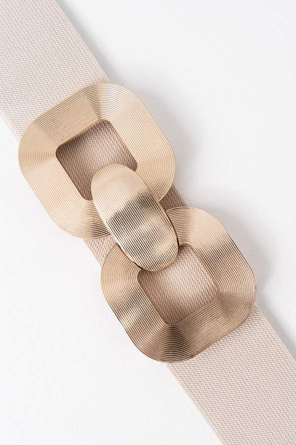 CINTURÓN ELÁSTICO DOBLE HEBILLA PIEDRA