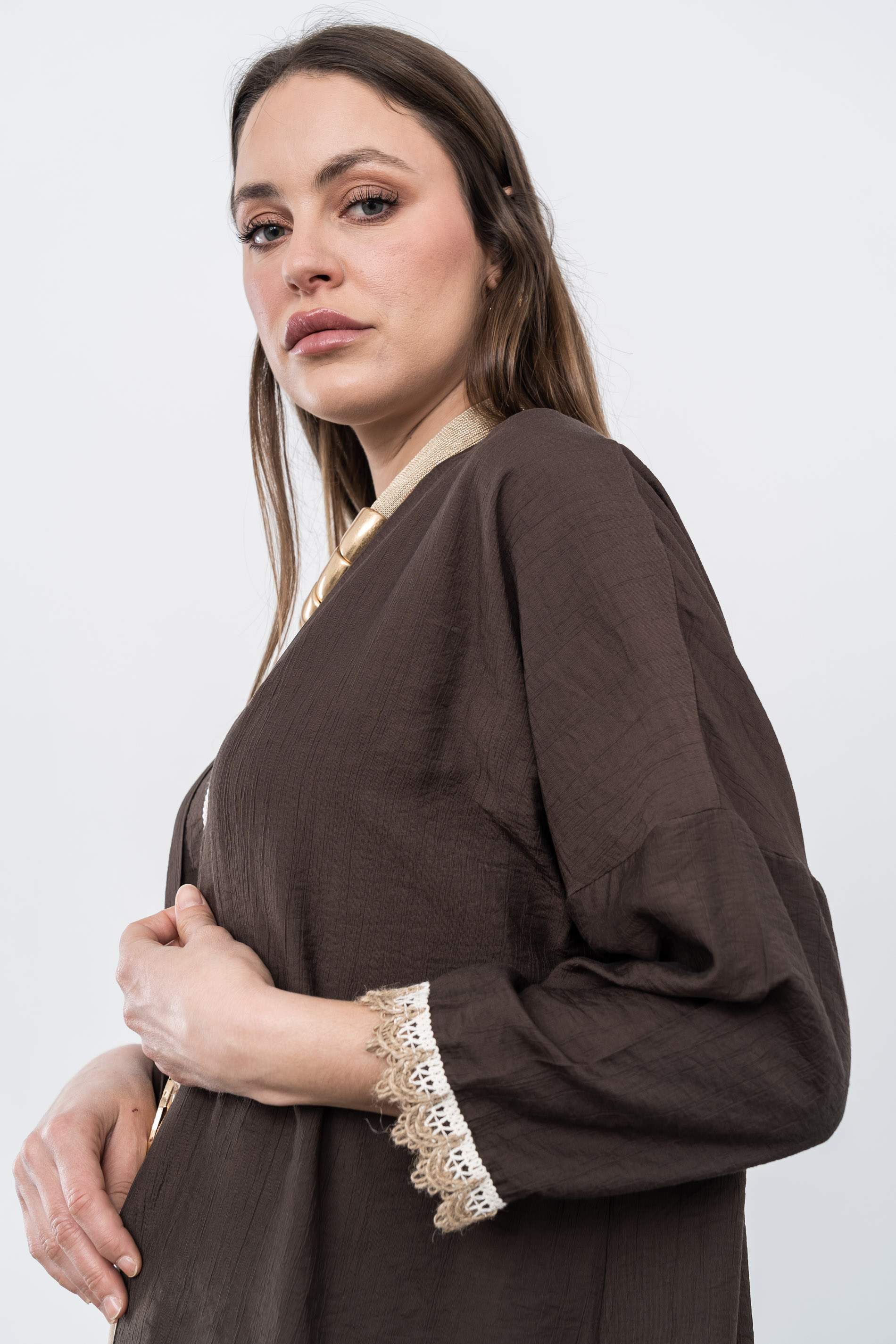 KIMONO DETALLE CUERDA CHOCOLATE