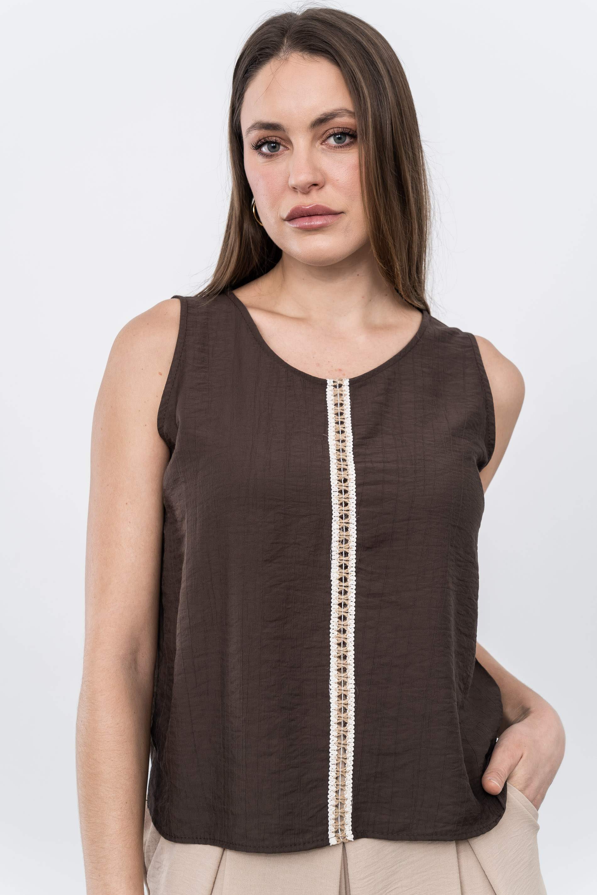 TOP DETALLE CUERDA CHOCOLATE