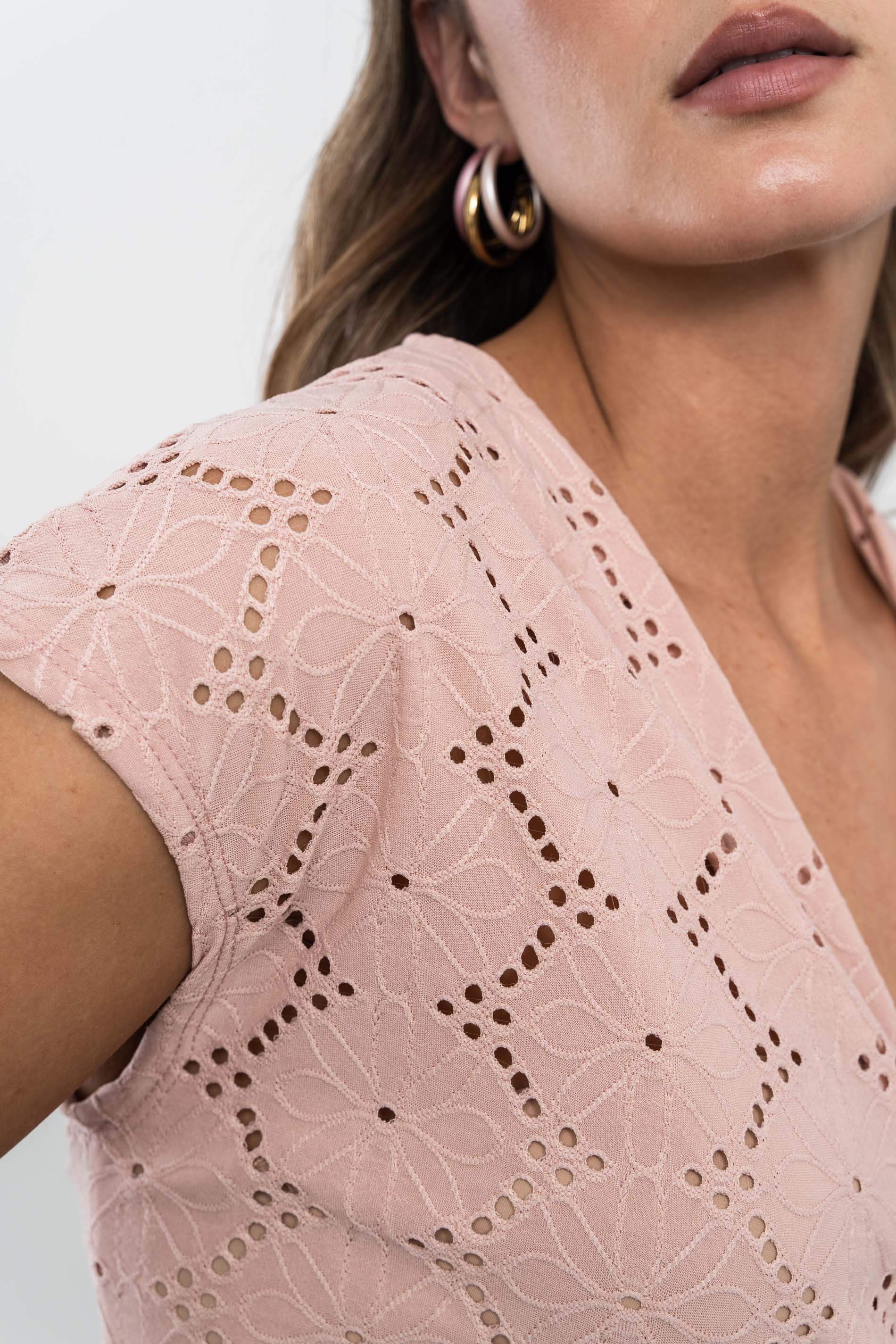 TOP RECOGIDO CALADOS NUDE