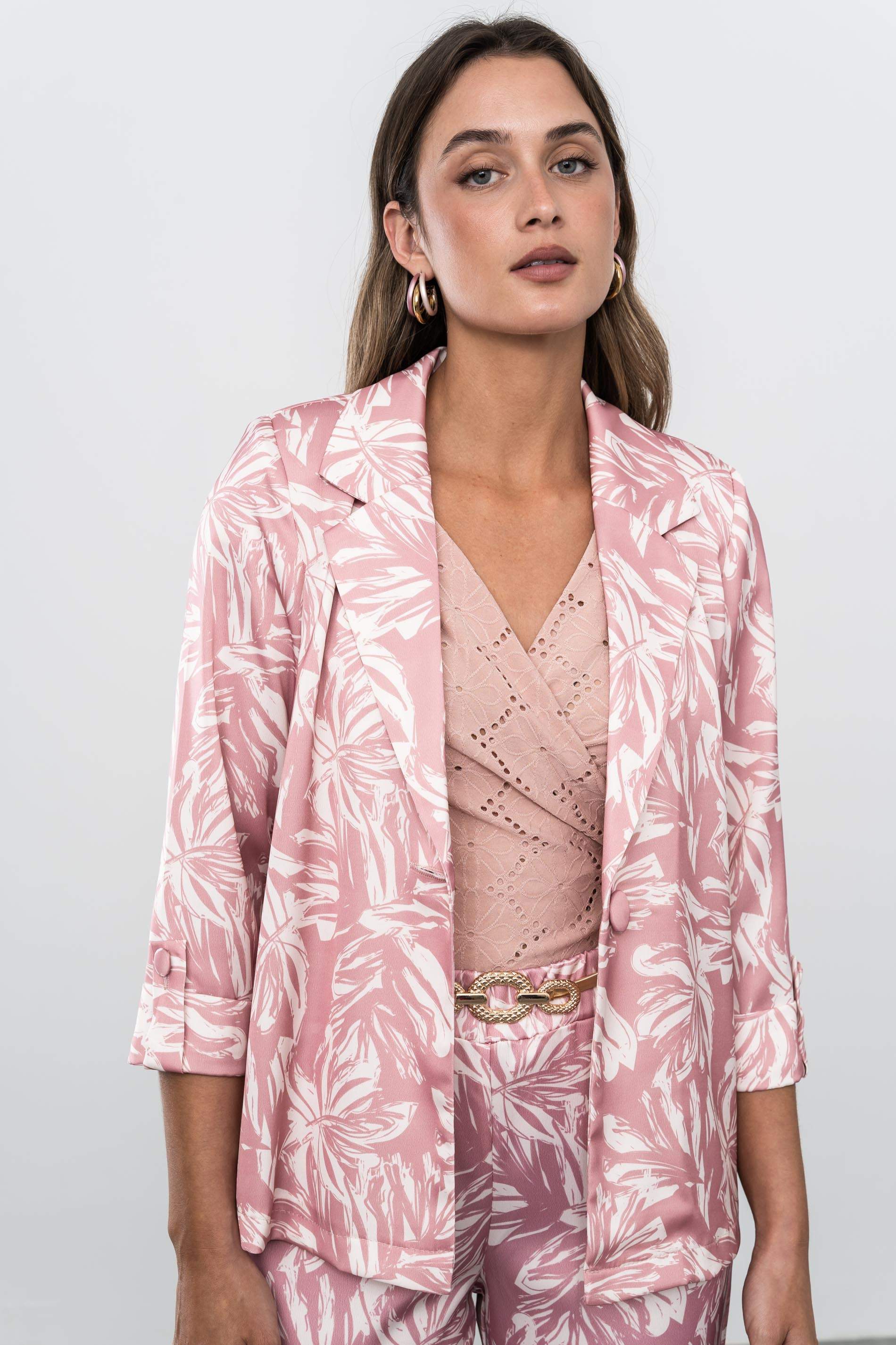 TOP RECOGIDO CALADOS NUDE