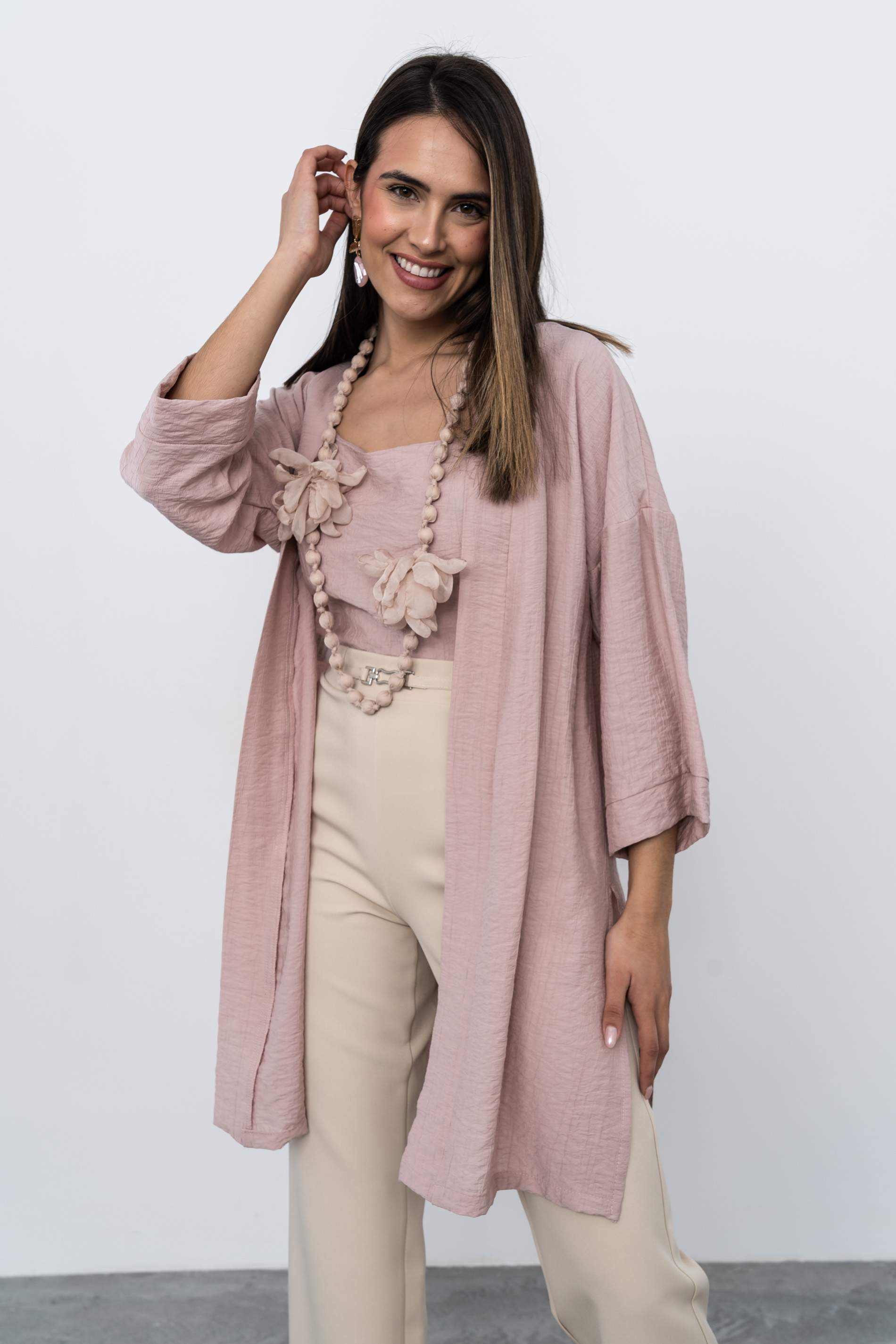 KIMONO LARGO ABERTURAS NUDE