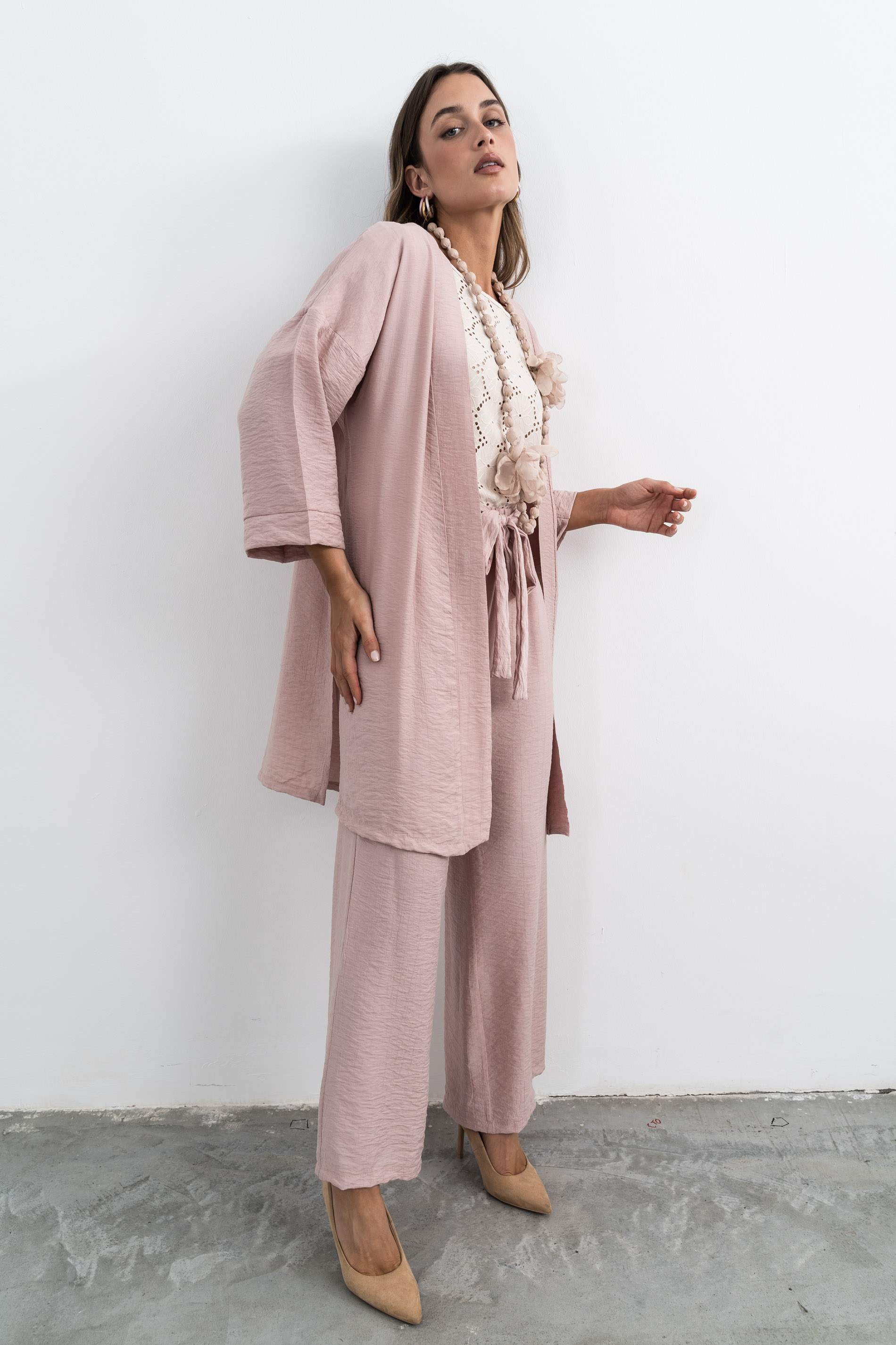 PANTALÓN ANCHO NUDE