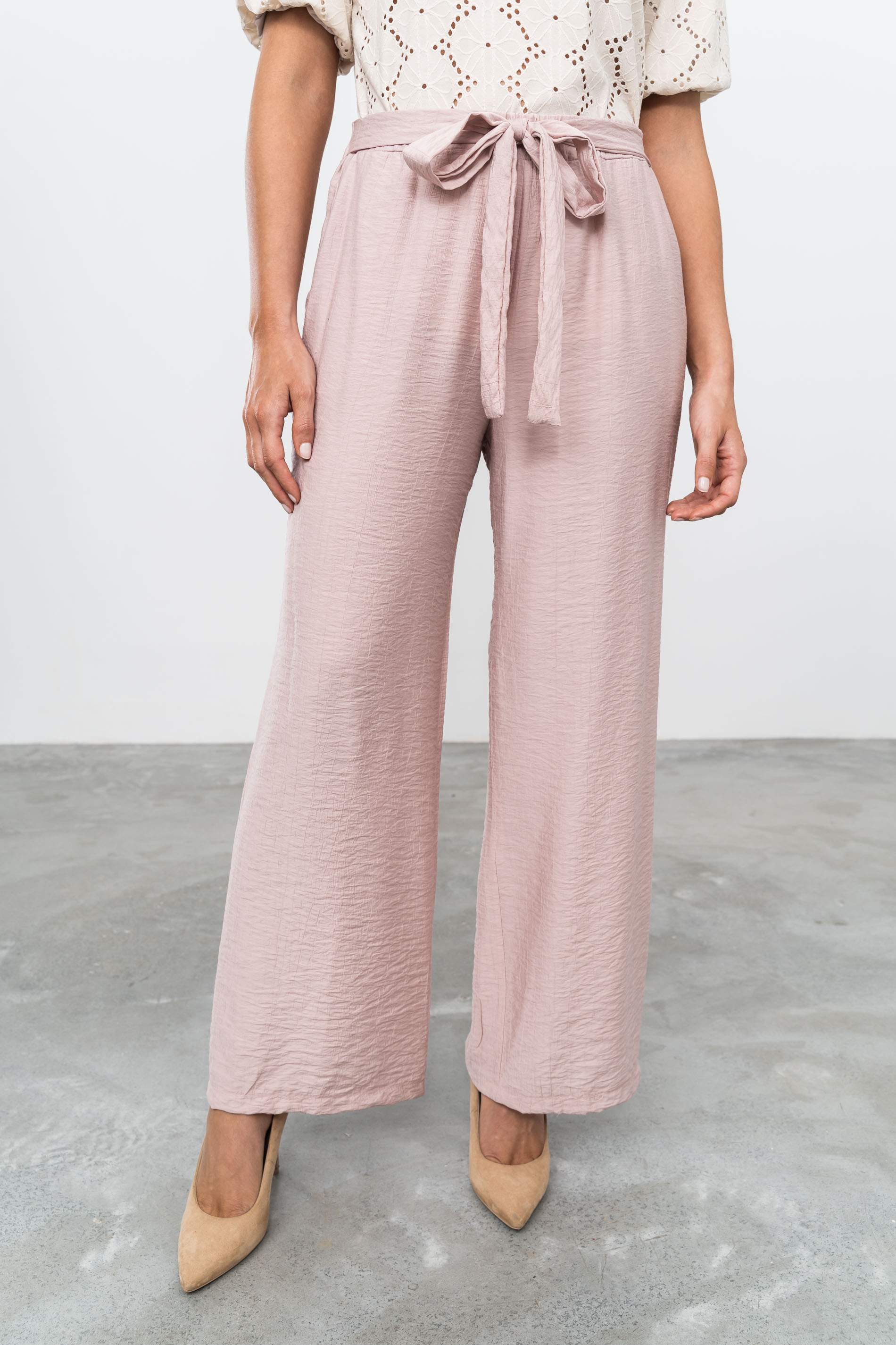 PANTALÓN ANCHO NUDE