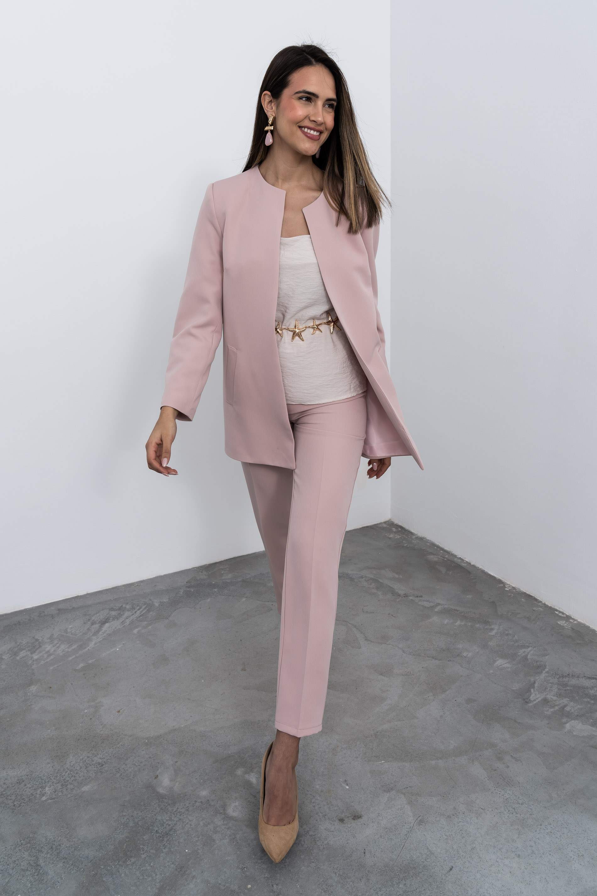 TOP TIRANTE FRUNCIDO BEIGE