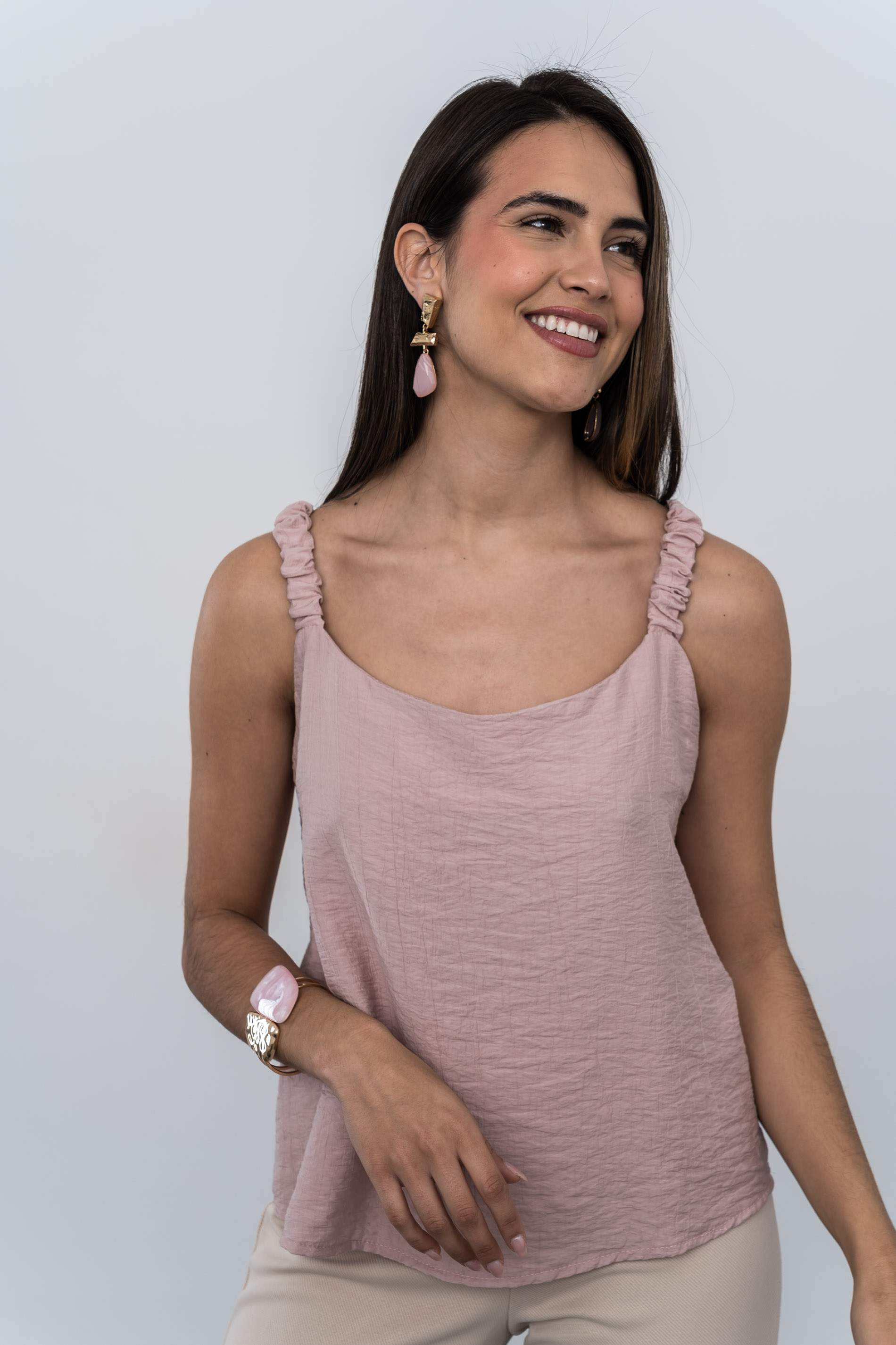 TOP TIRANTE FRUNCIDO NUDE