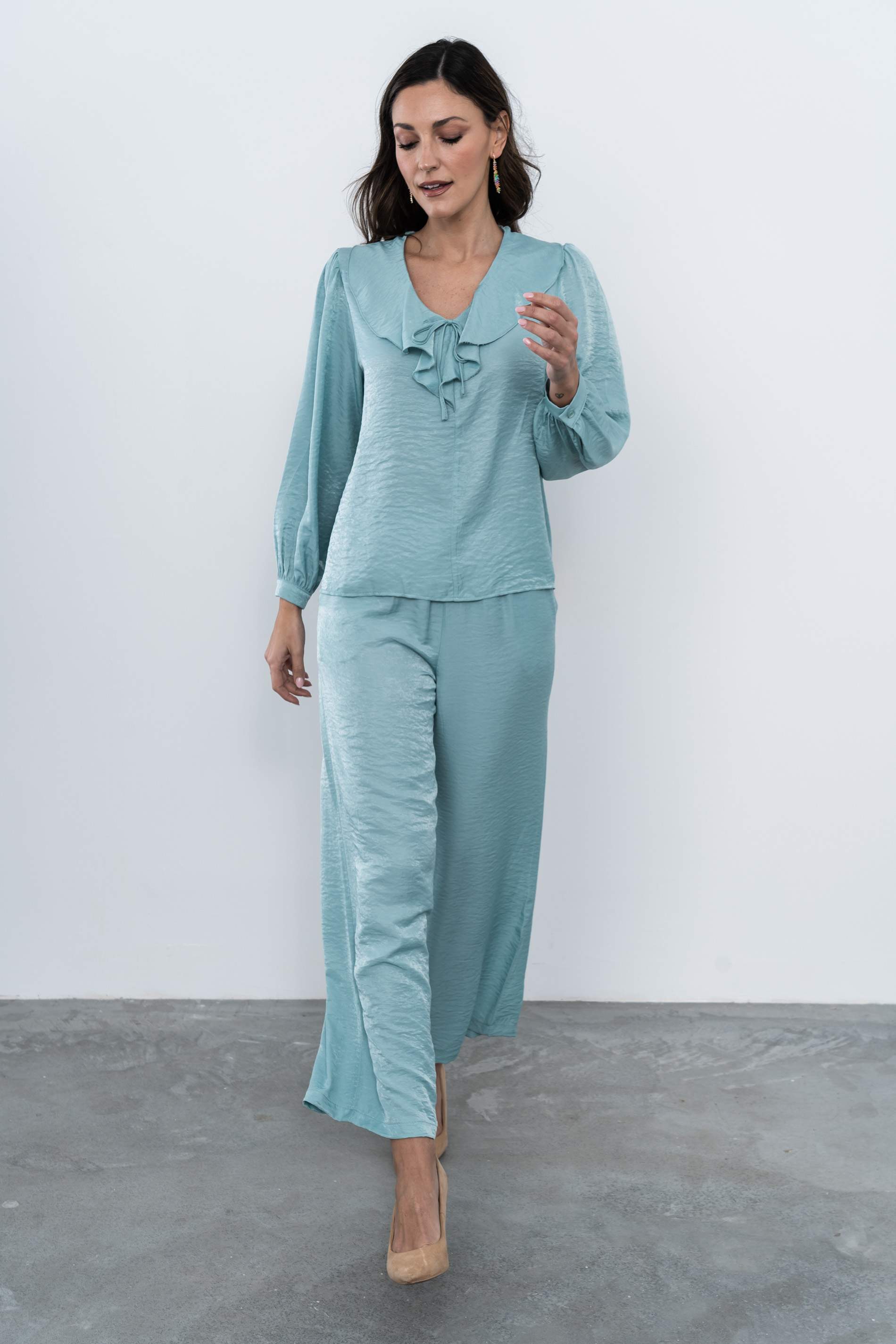 PANTALÓN ANCHO SATINADO AGUA