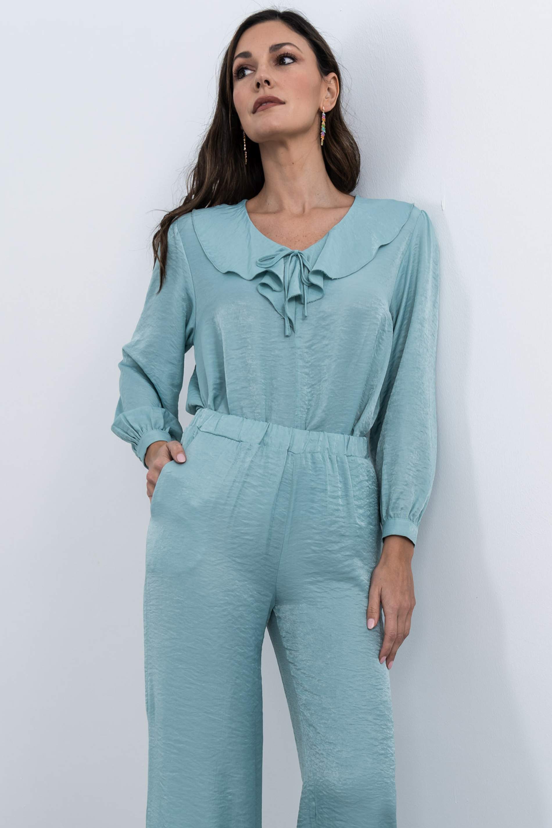 PANTALÓN ANCHO SATINADO AGUA