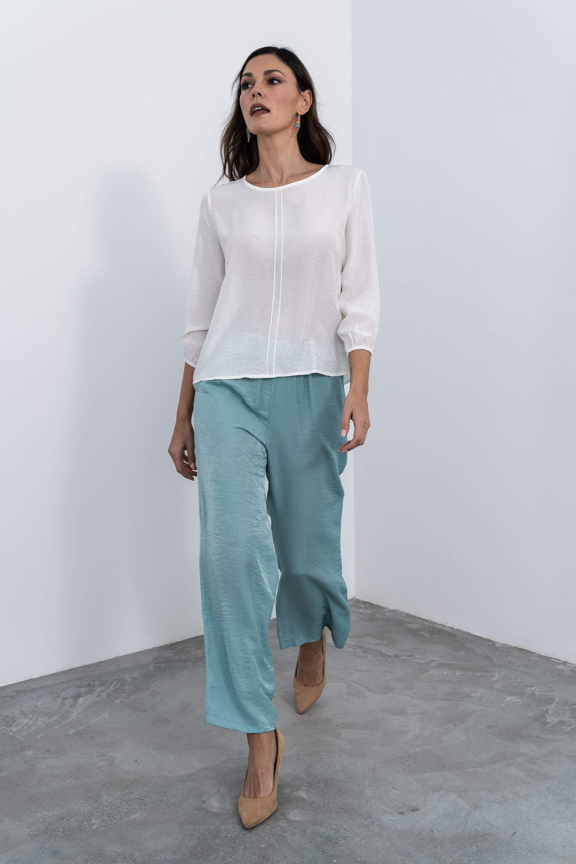 BLUSA NERVIO DECORATIVO CRUDO