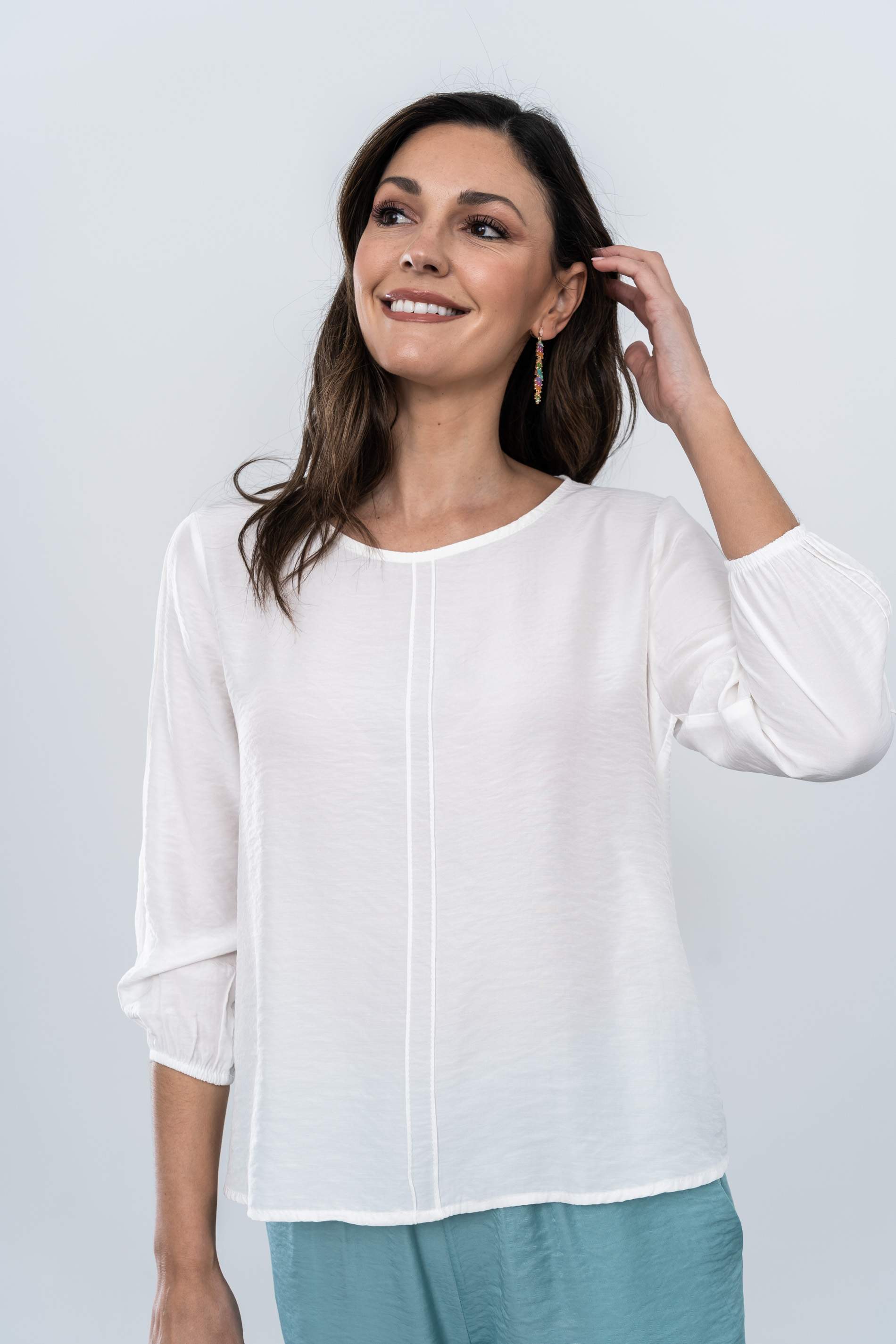 BLUSA NERVIO DECORATIVO CRUDO