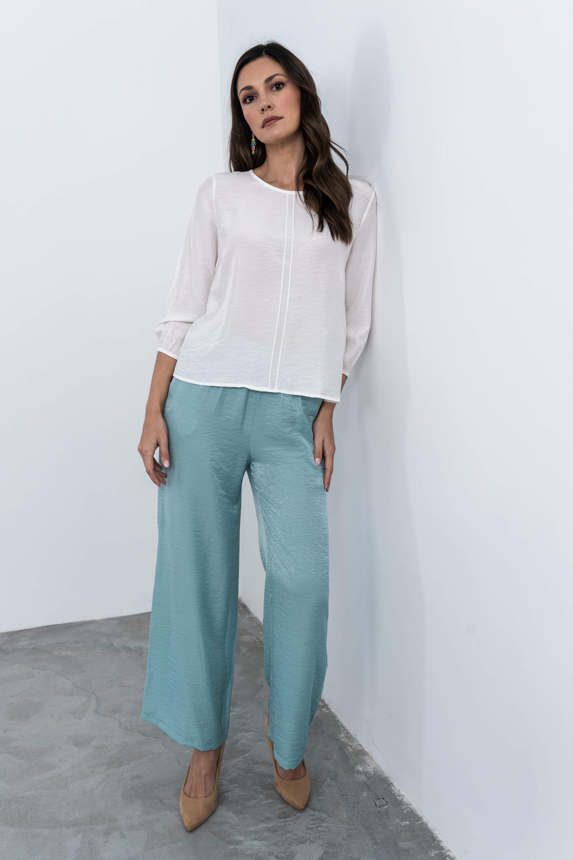 BLUSA NERVIO DECORATIVO CRUDO