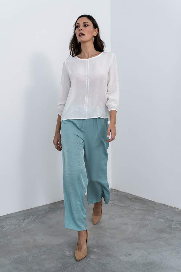 BLUSA NERVIO DECORATIVO CRUDO