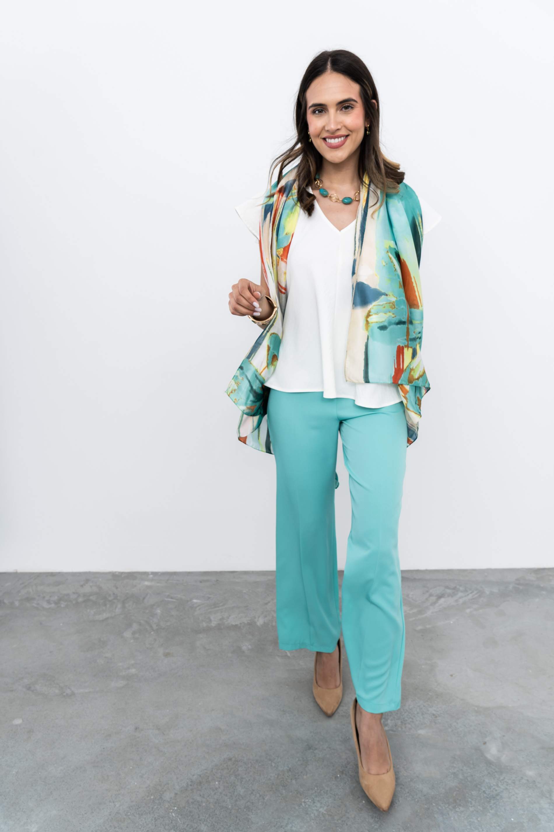 BLUSA PICO MANGA CAPAS BEIGE